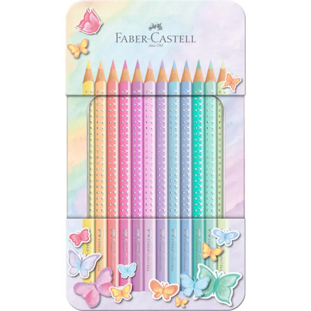 FABER-CASTELL Crayon de couleur SPARKLE PASTEL, étui de 12