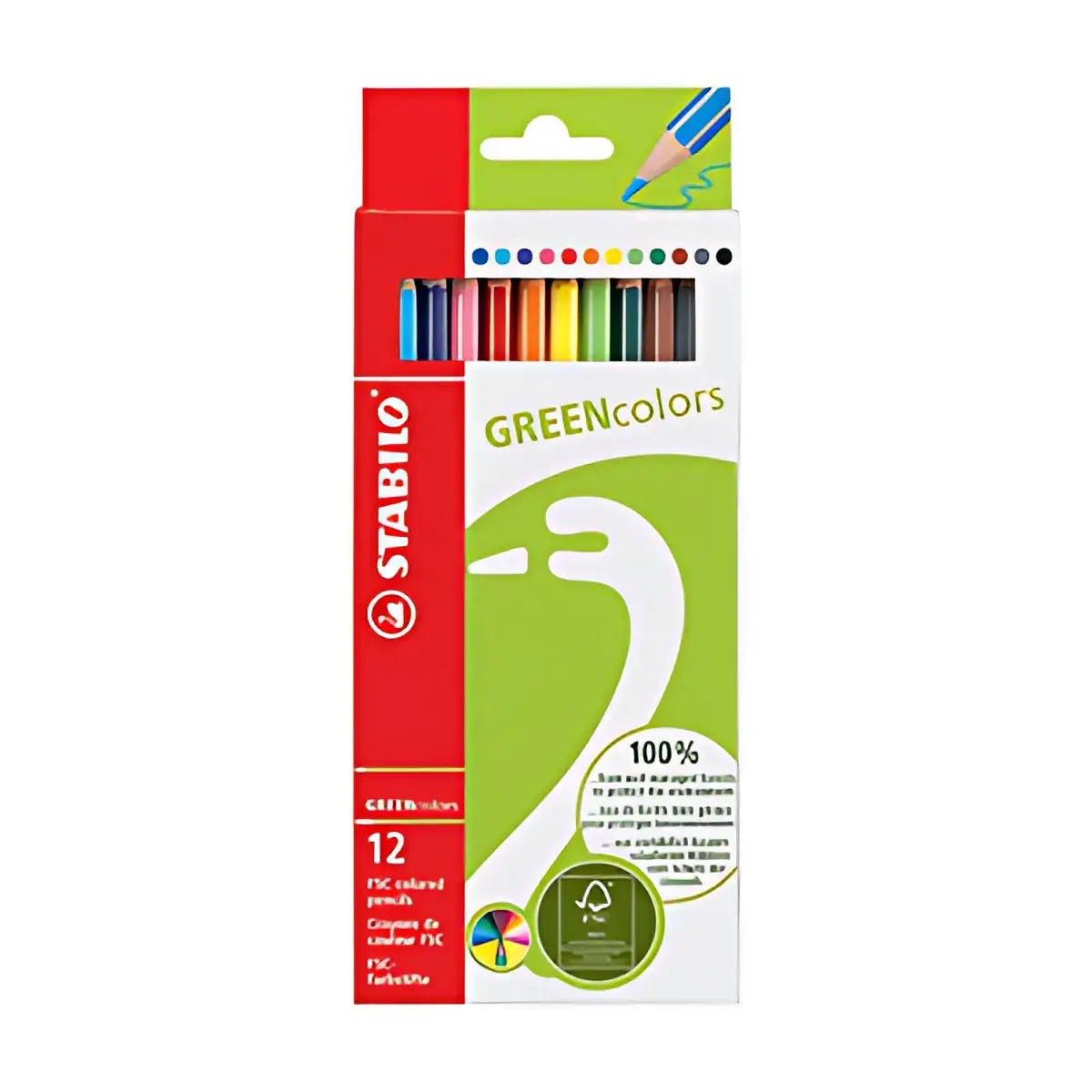Crayon de couleur GREENcolors - étui carton de 24 - Stabilo