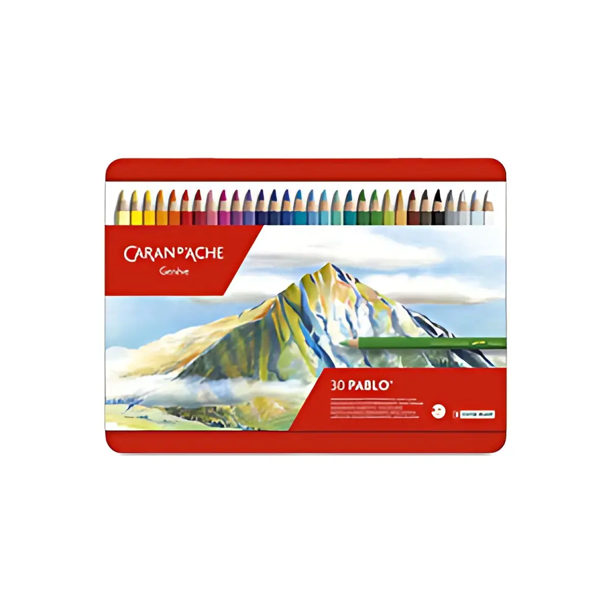 CARAN D'ACHE Crayons de couleur PABLO, étui métal de 30