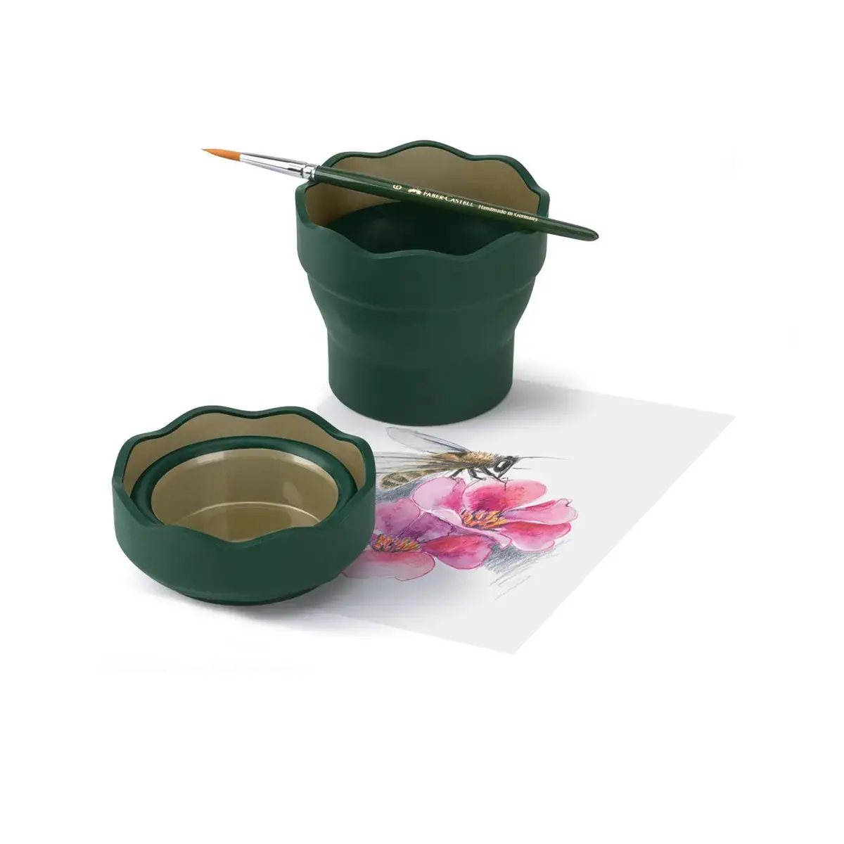 FABER-CASTELL Gobelet CLIC & GO, vert foncé