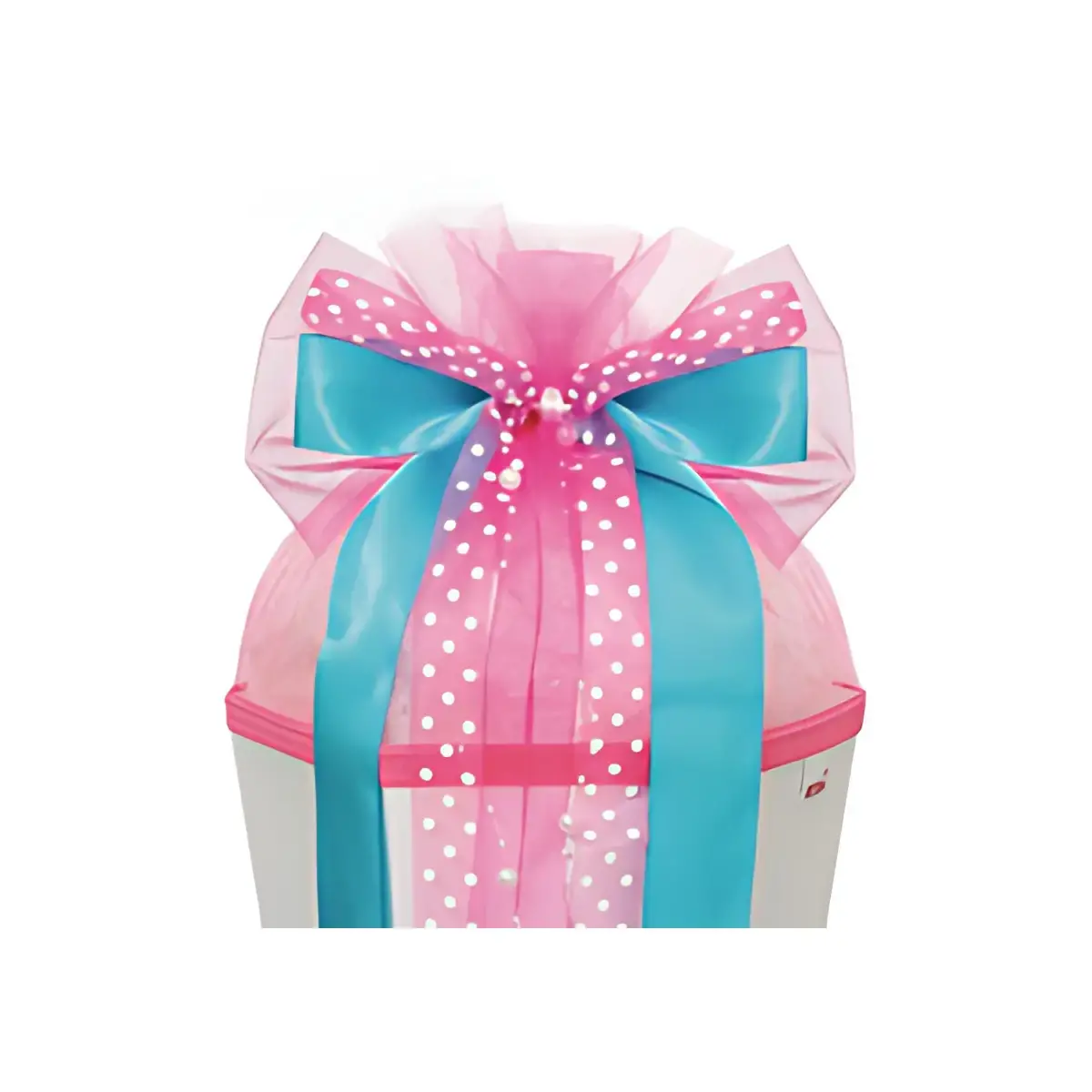 ROTH Ruban pour cornet scolaire 'Pink Dots', bleu clair/rose 