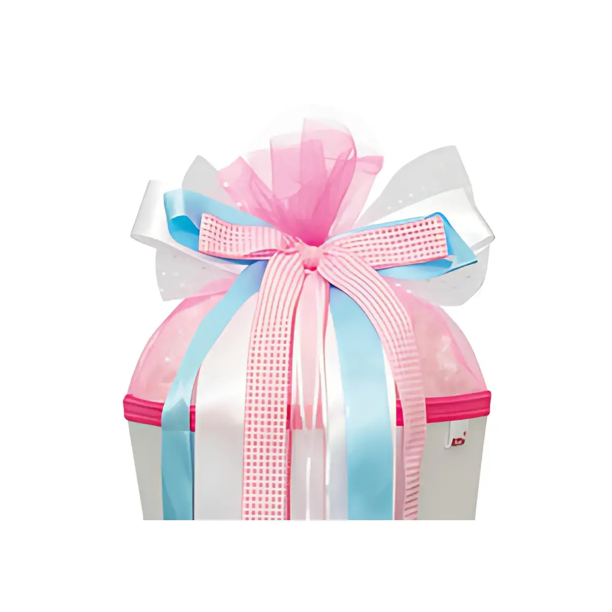 ROTH Ruban pour cornet scolaire 'Pink Dots', bleu clair/rose 