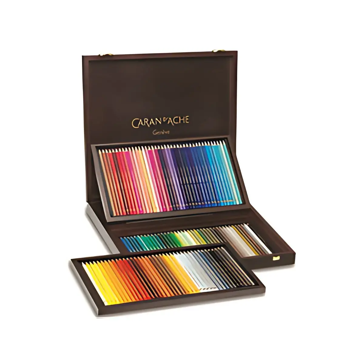 CARAN D'ACHE Crayons de couleur PABLO, coffret bois de 120