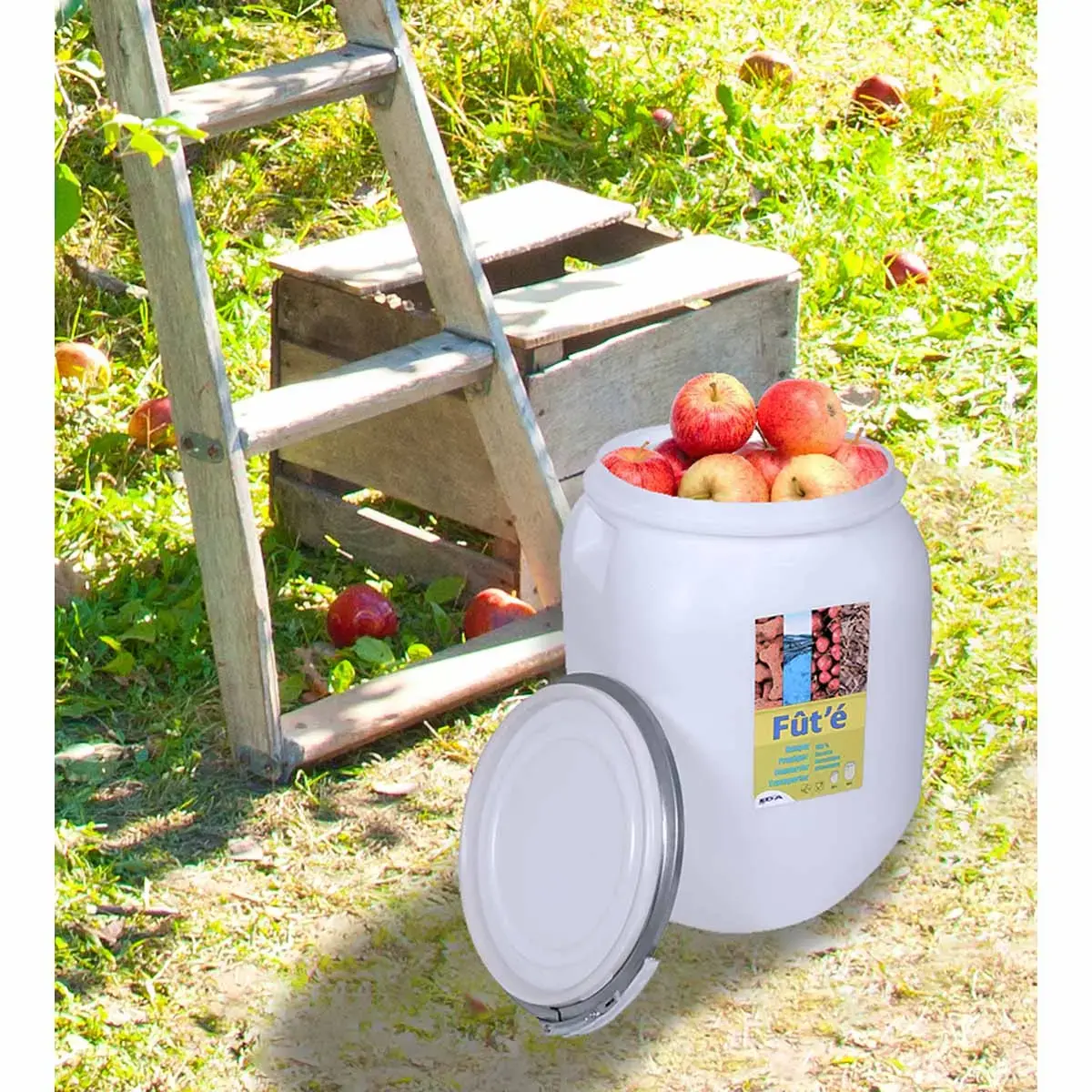 Fût de stockage, 50 litres, plastique, blanc - Eda fontaine