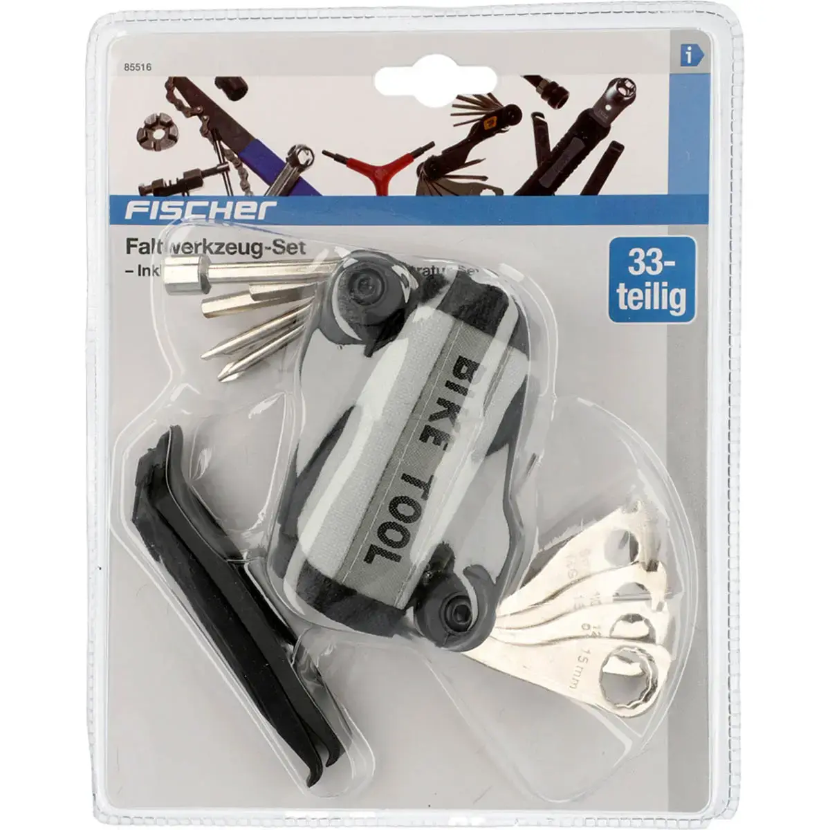 Kit multi-outils & crevaison pour vélo, 32 pièces - Fischer