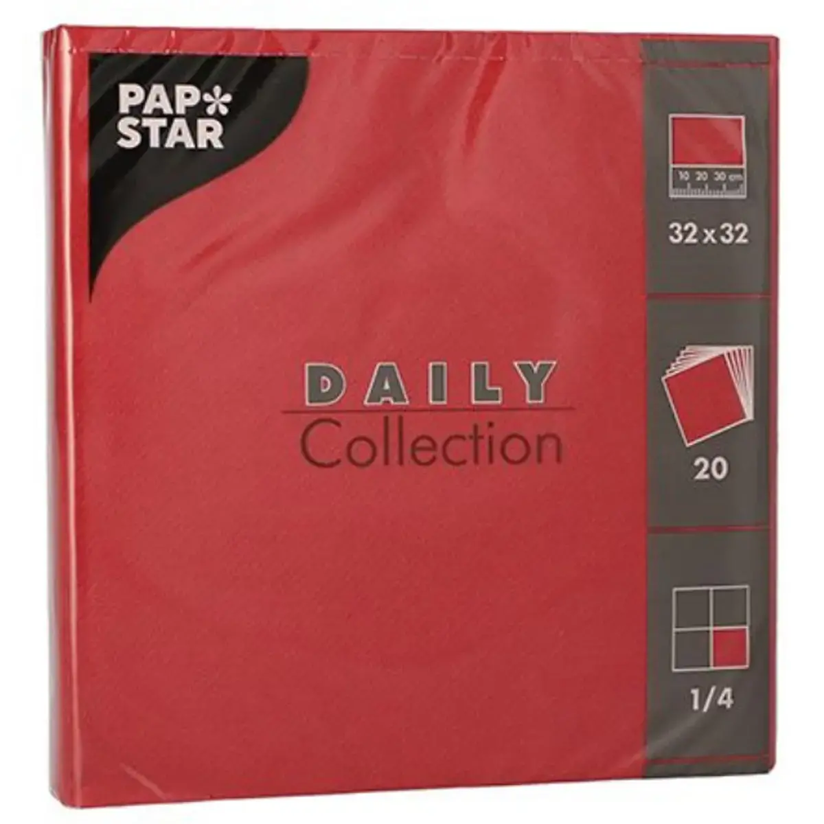 Serviettes, 320 x 320 mm, 3 couches, bordeaux - Papstar 