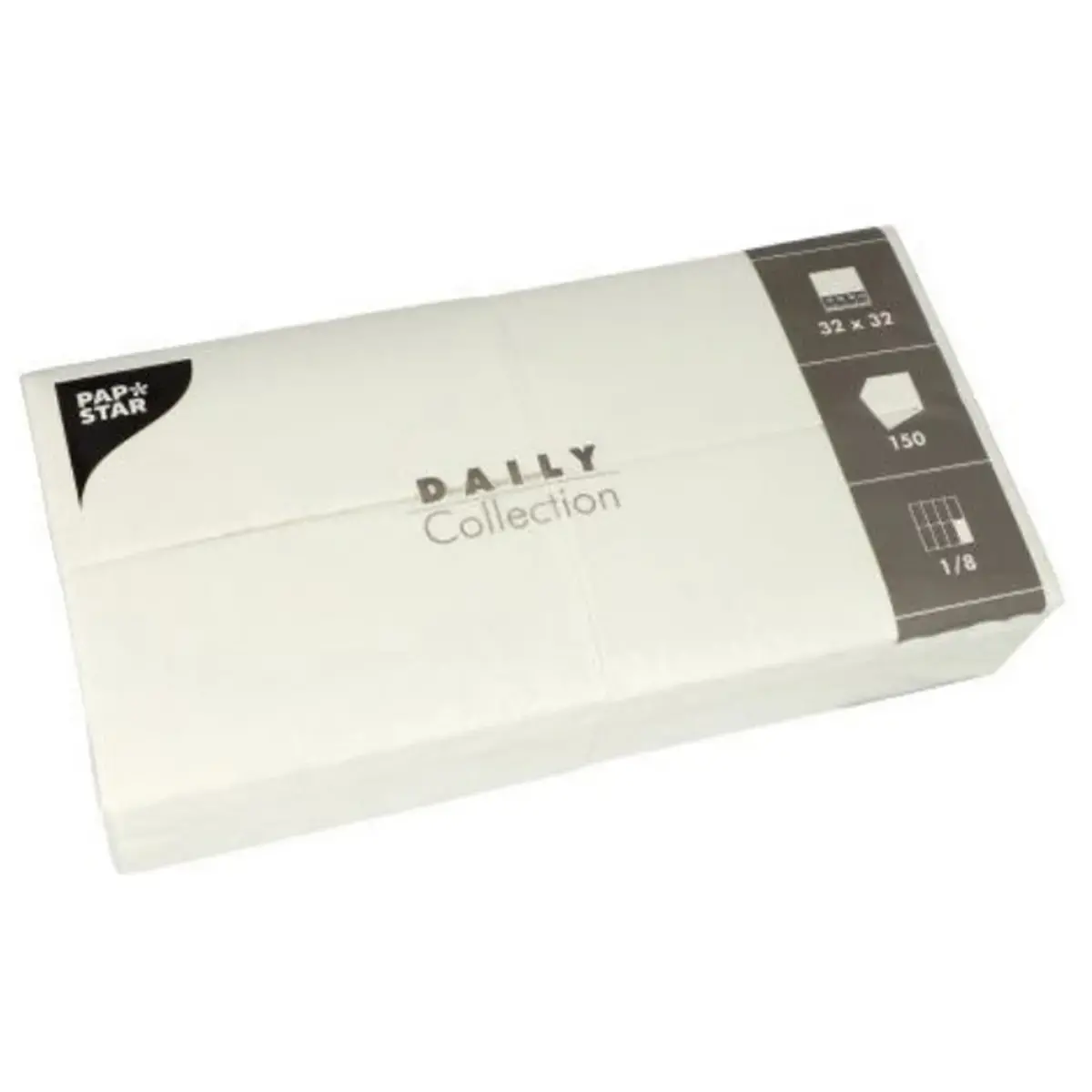 Serviette bistrot, 320 x 320 mm, 3 couches, blanc - Papstar