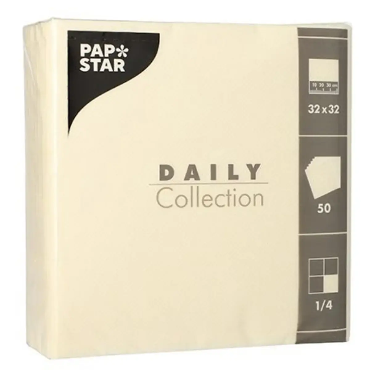 Serviettes, 320 x 320 mm, 3 couches, blanc - Papstar