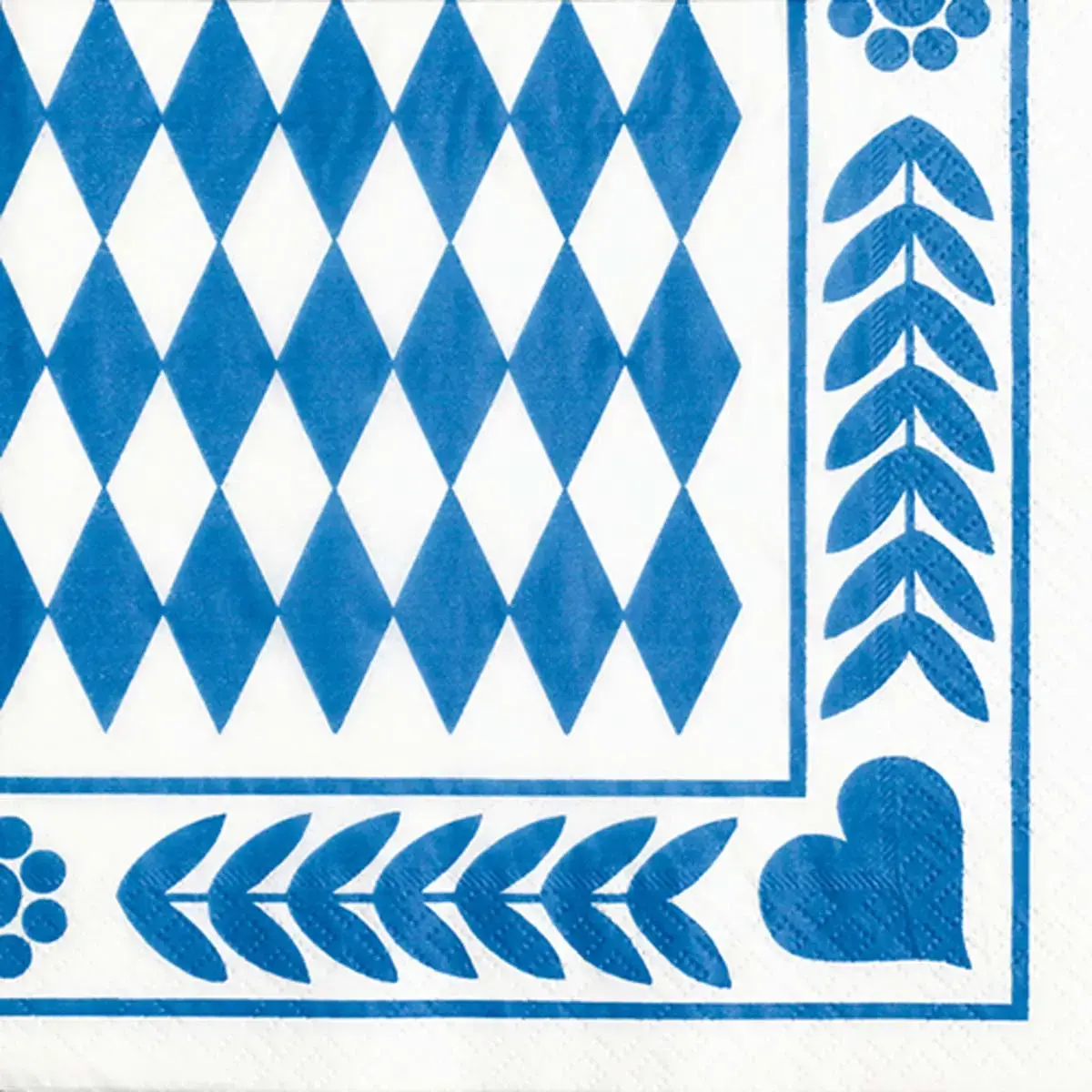 Serviette &agrave; motif 'Bleu bavarois', 330 x 330 mm - Papstar 