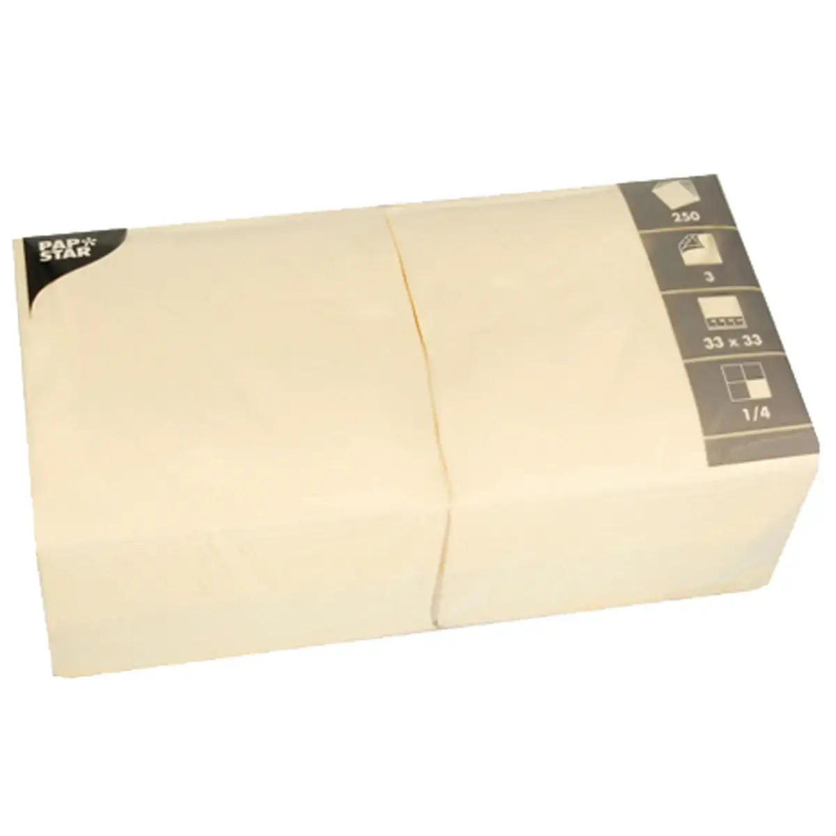 Serviettes lunch - 330 x 330 mm - Jaune - Papstar