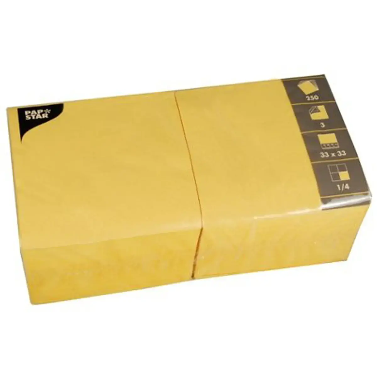 Serviettes lunch - 330 x 330 mm - Jaune - Papstar