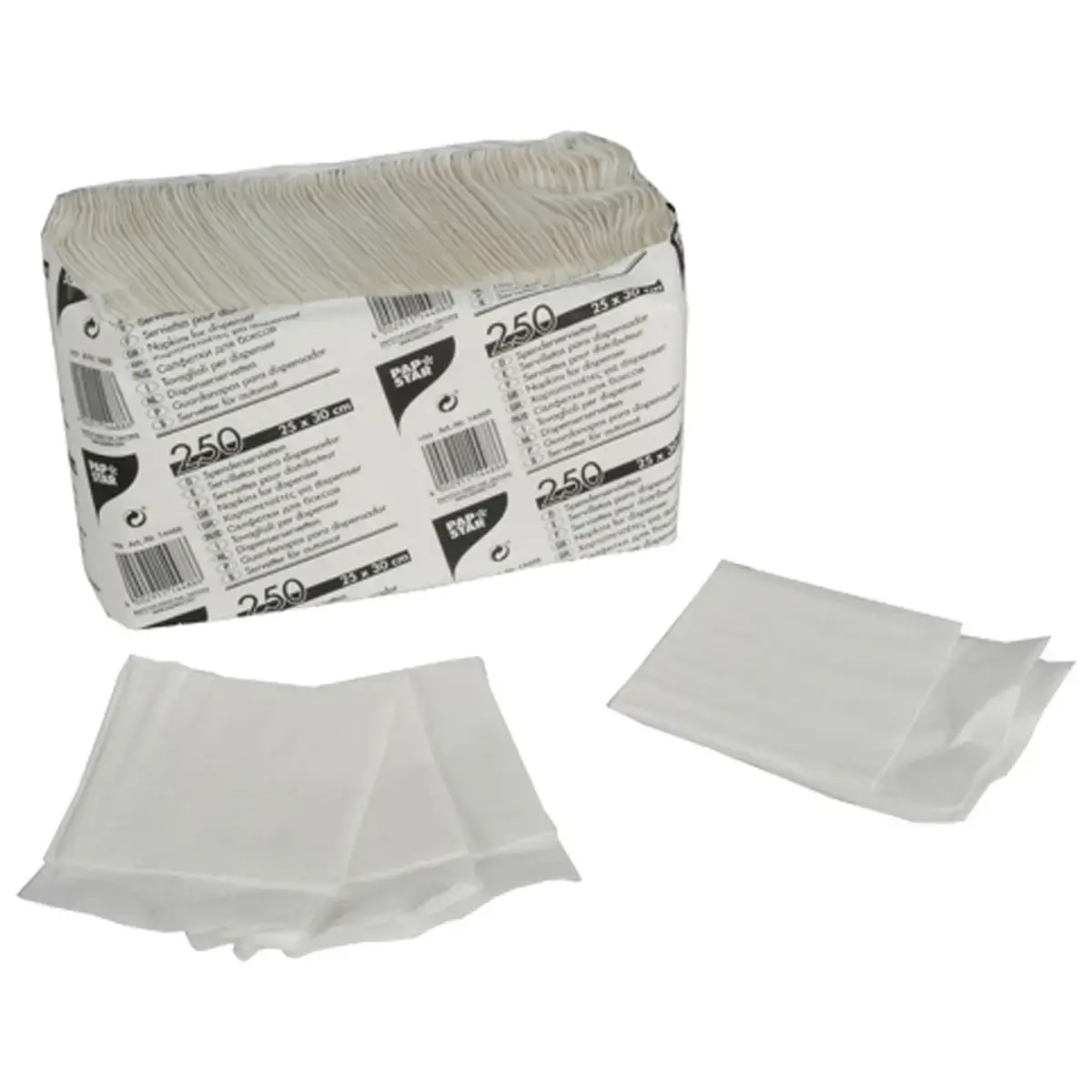 Serviettes pour distributeur - 250 x 300 mm - Blanc - Papstar 