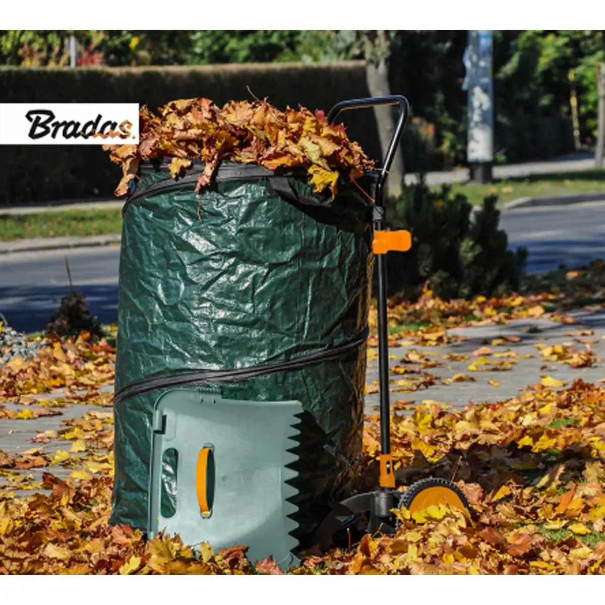 Chariot ramasse-feuilles multibin, pliable,160 litres - Bradas