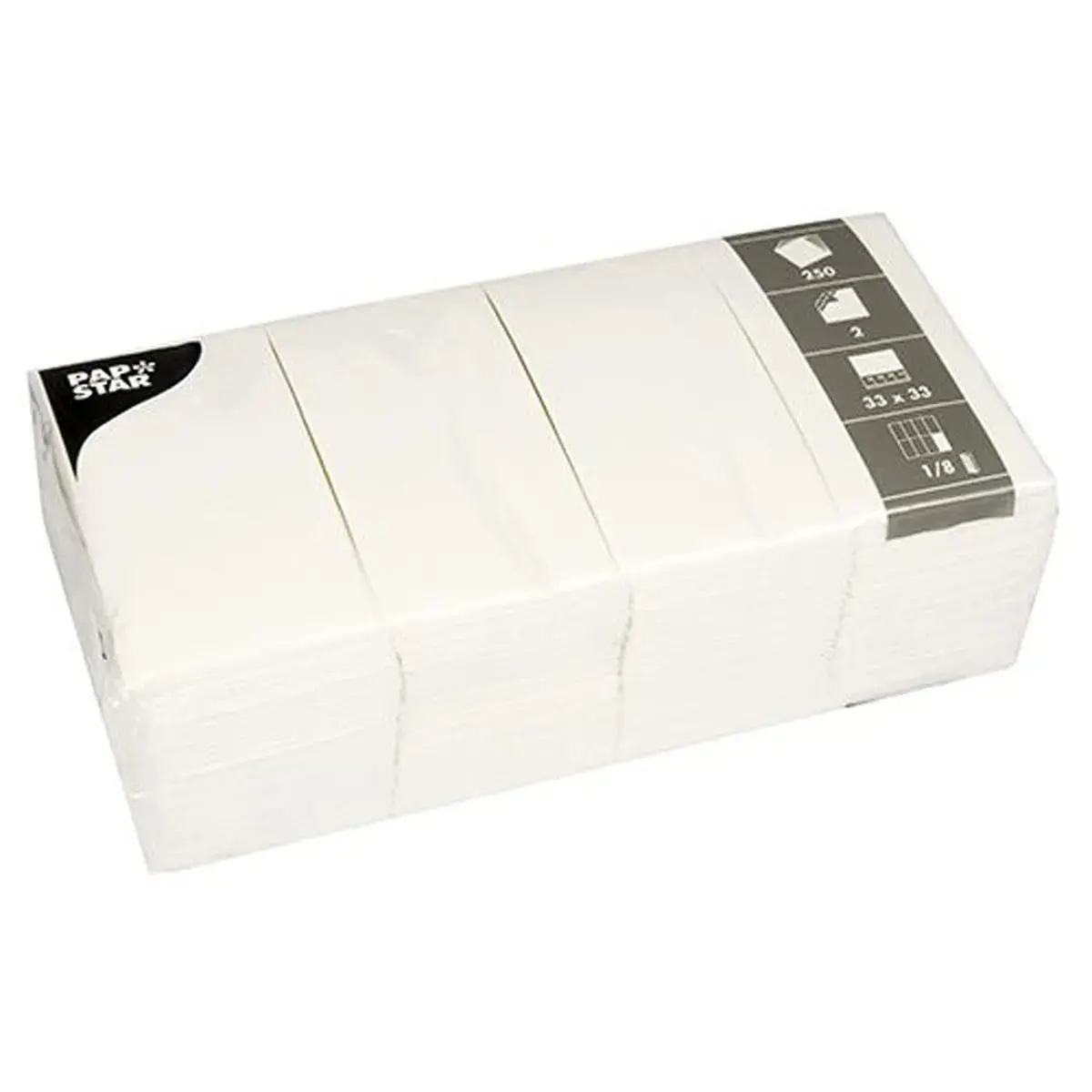 Serviettes Bistro, 330 x 330 mm, 2 couches, blanc - Papstar
