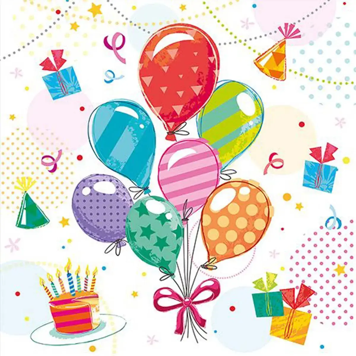 Serviette à motif Fête - 330 x 330 mm - Papstar