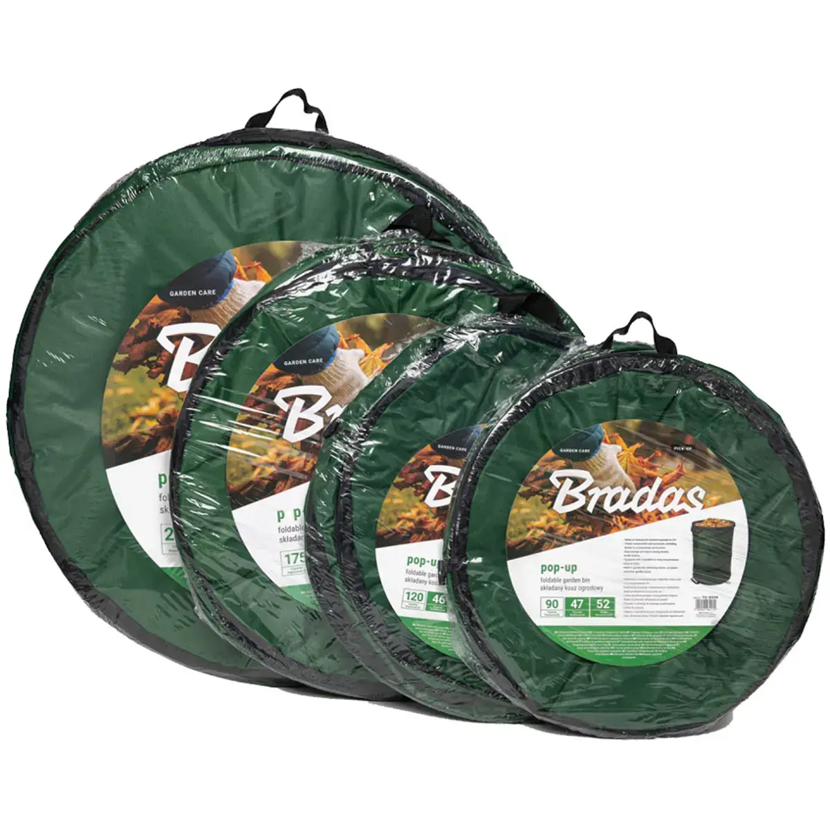 Sac à végétaux POP UP, 90 litres, vert foncé - Bradas