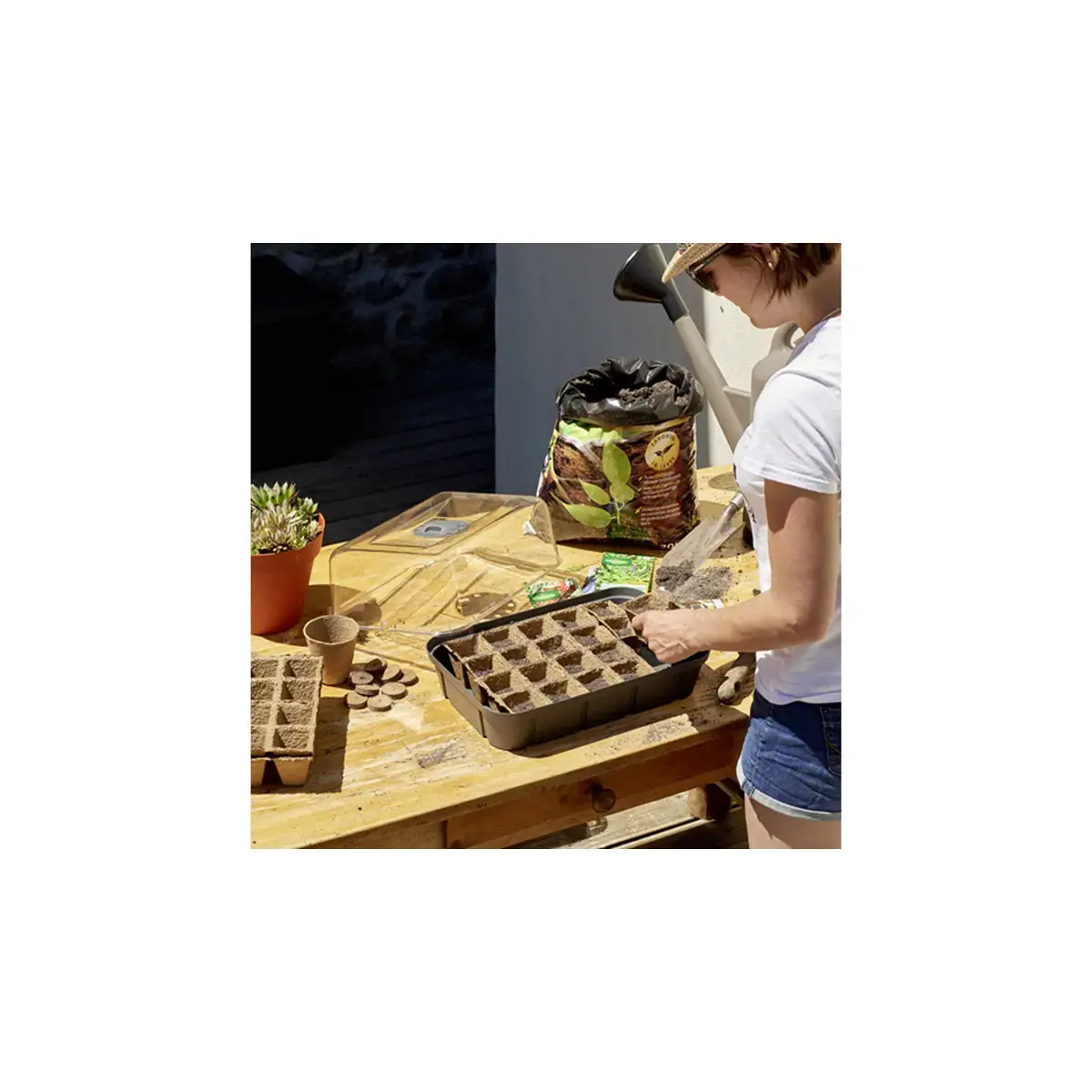 Mini-serre, taille M, volume: 5,7 L, anthracite - Eda Fontaine