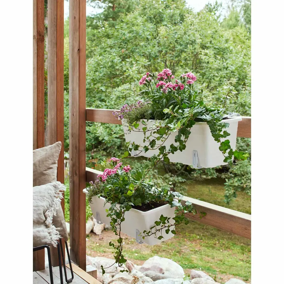 Jardinière BALCONY, largeur : 750 mm, noir - Orthex