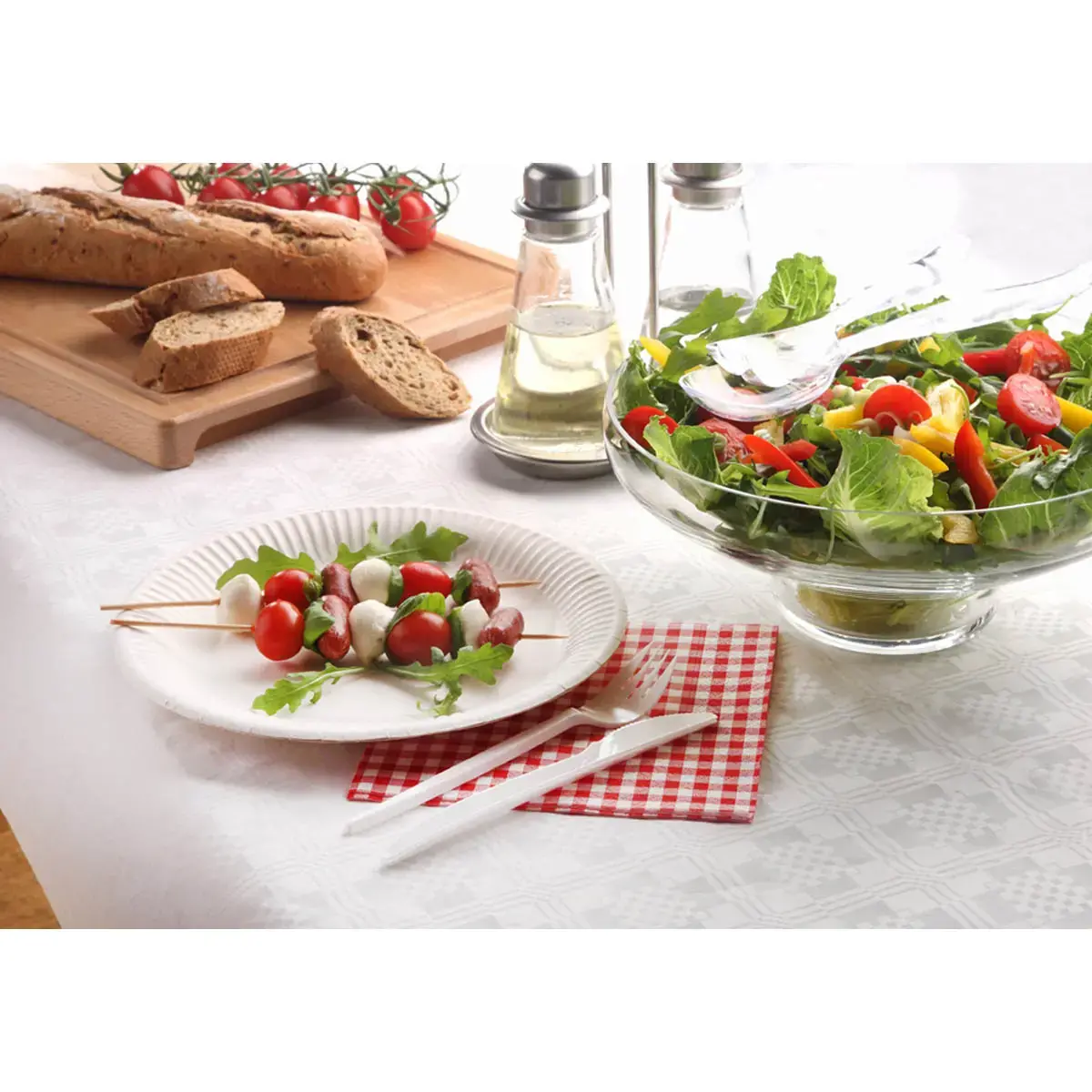 Nappe damassée, (l)1,2 x (L)50 m, blanc - Papstar