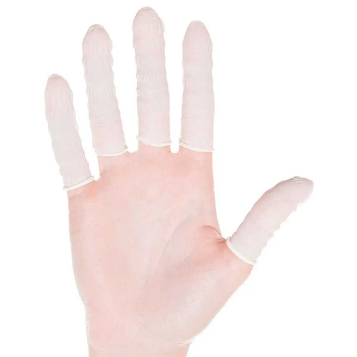 Doigtier nitrile, sans poudre, L, blanc - Hygostar 