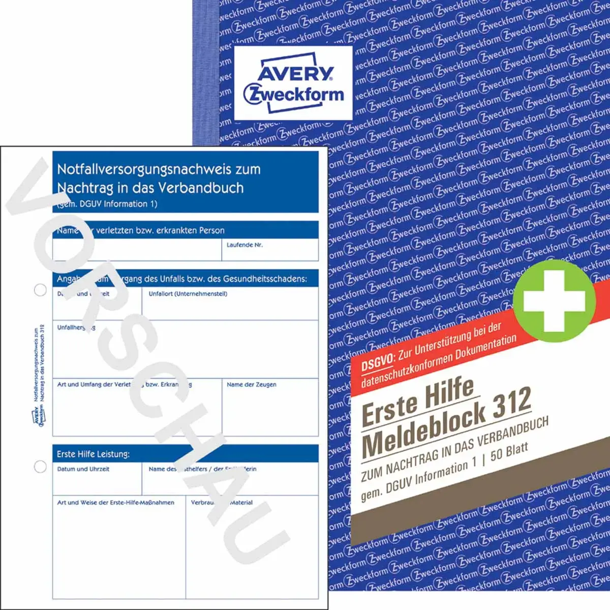 Bloc-notes de premiers secours 313, format A6 paysage - Avery Zweckform