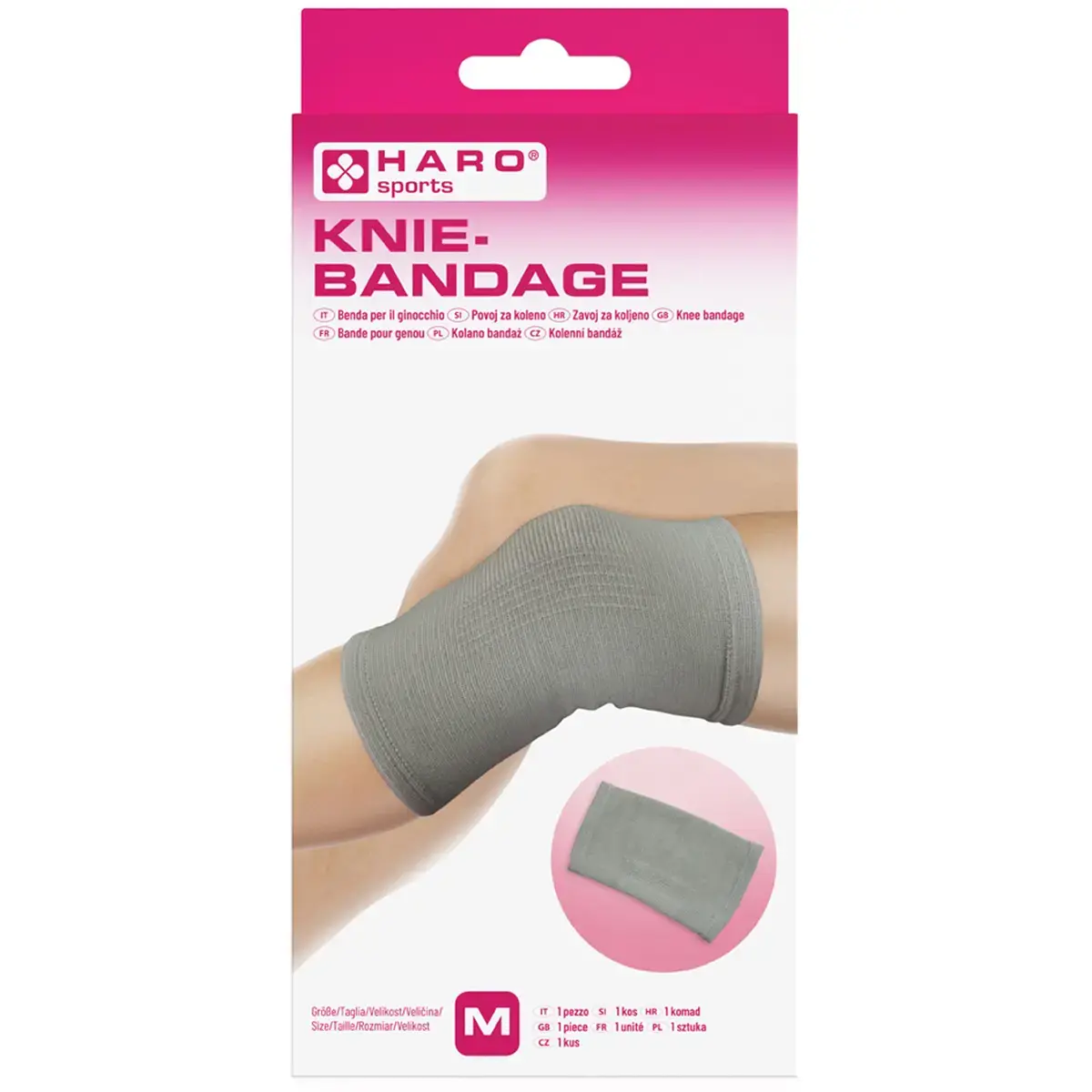 Bandage sportif 'Genou', taille: L, gris - Haro