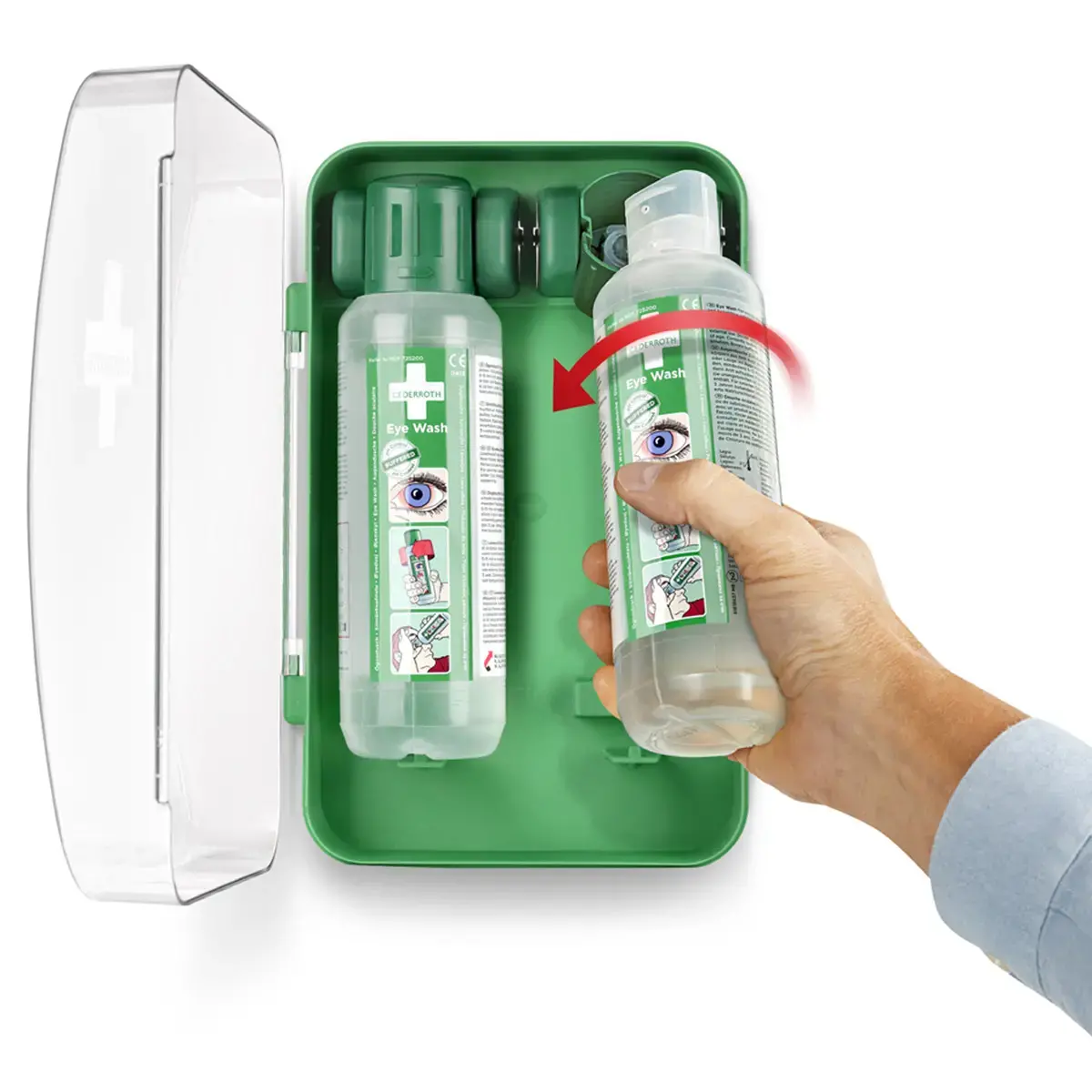 Station de rinçage oculaire, équipé, 2 x 500 ml - Cederroth