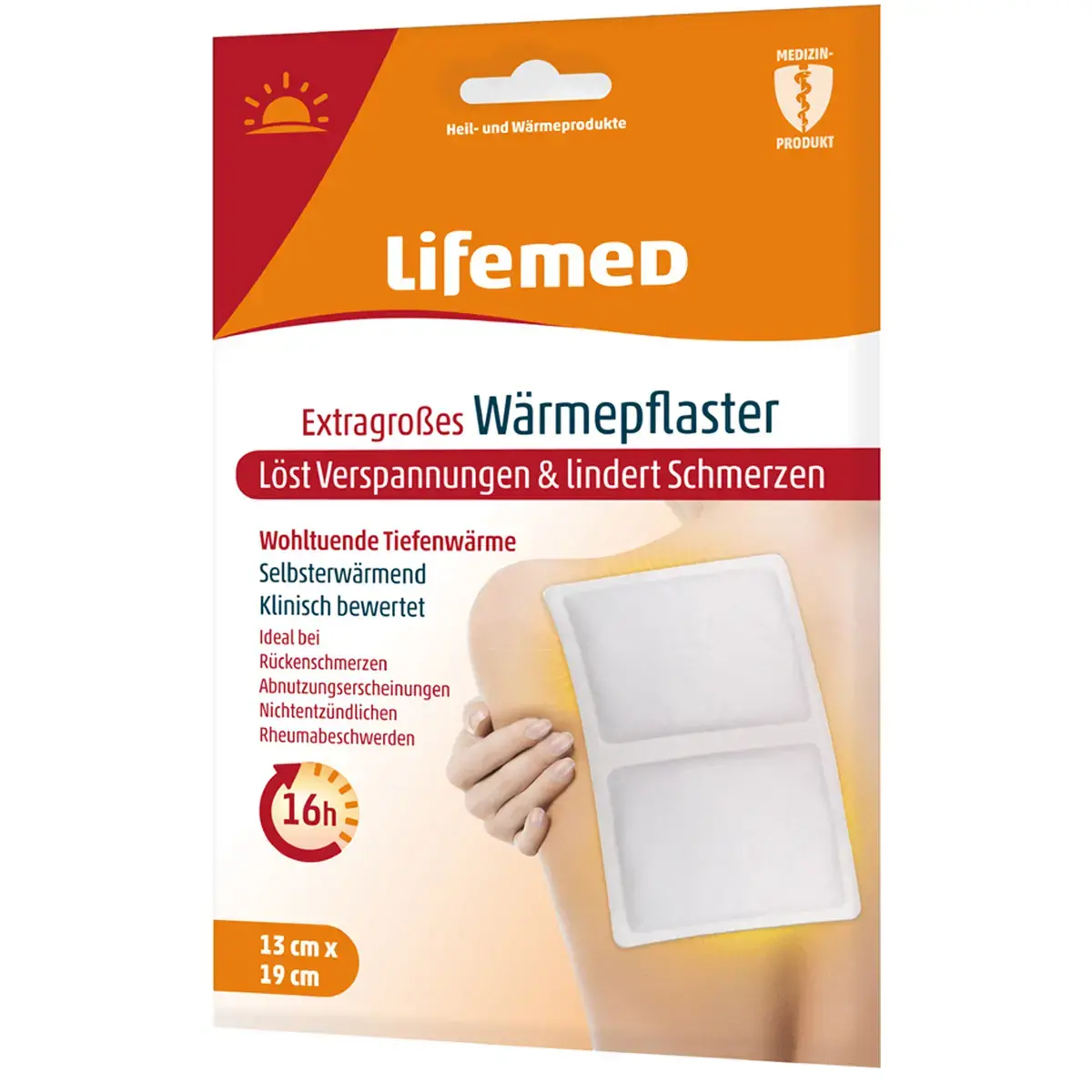 Patch chauffant, 190 x 130 mm, blanc - Lifemed 