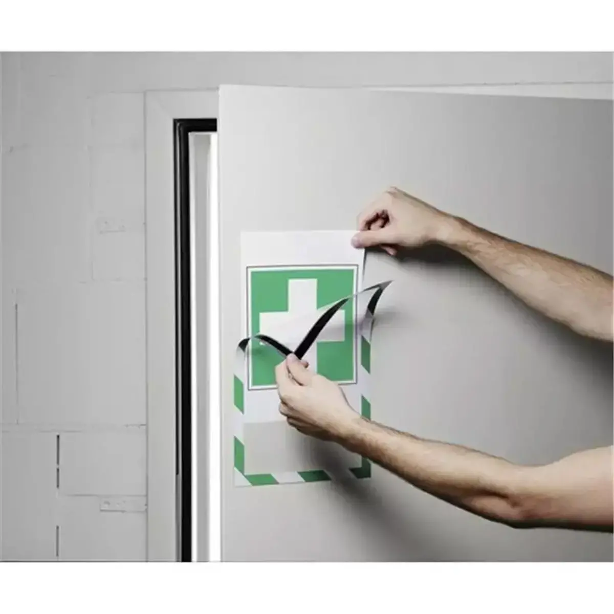Cadre magn&eacute;tique SECURITY, format A4, vert/ blanc - Durable 