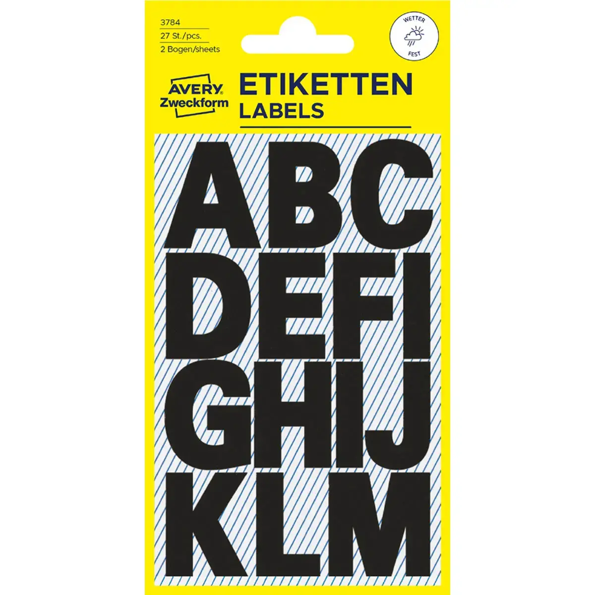 Stickers de lettres, lettres A-Z, noir - Avery Zweckform