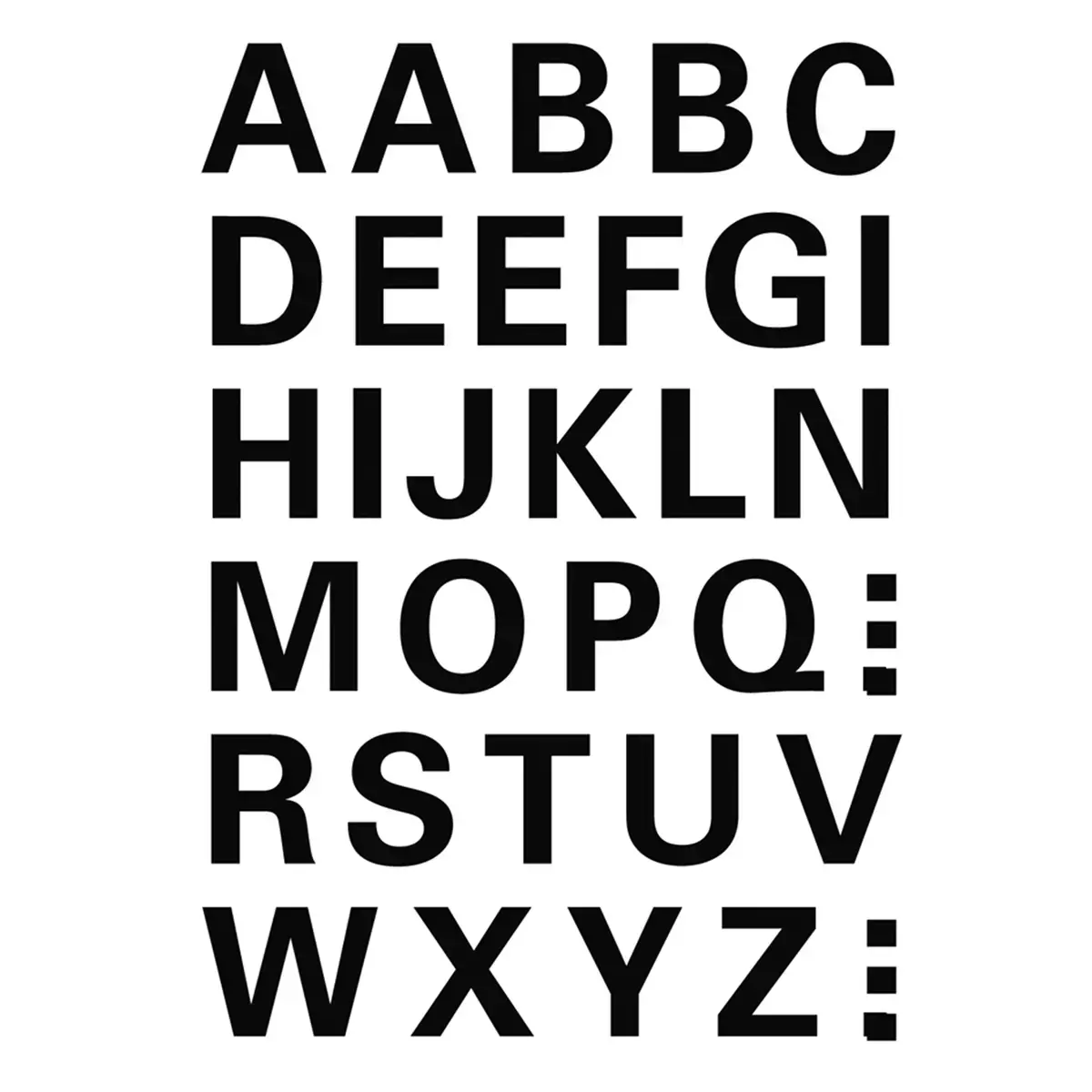 Sticker alphab&eacute;tique A-Z, film noir, hauteur 5 mm - Herma 