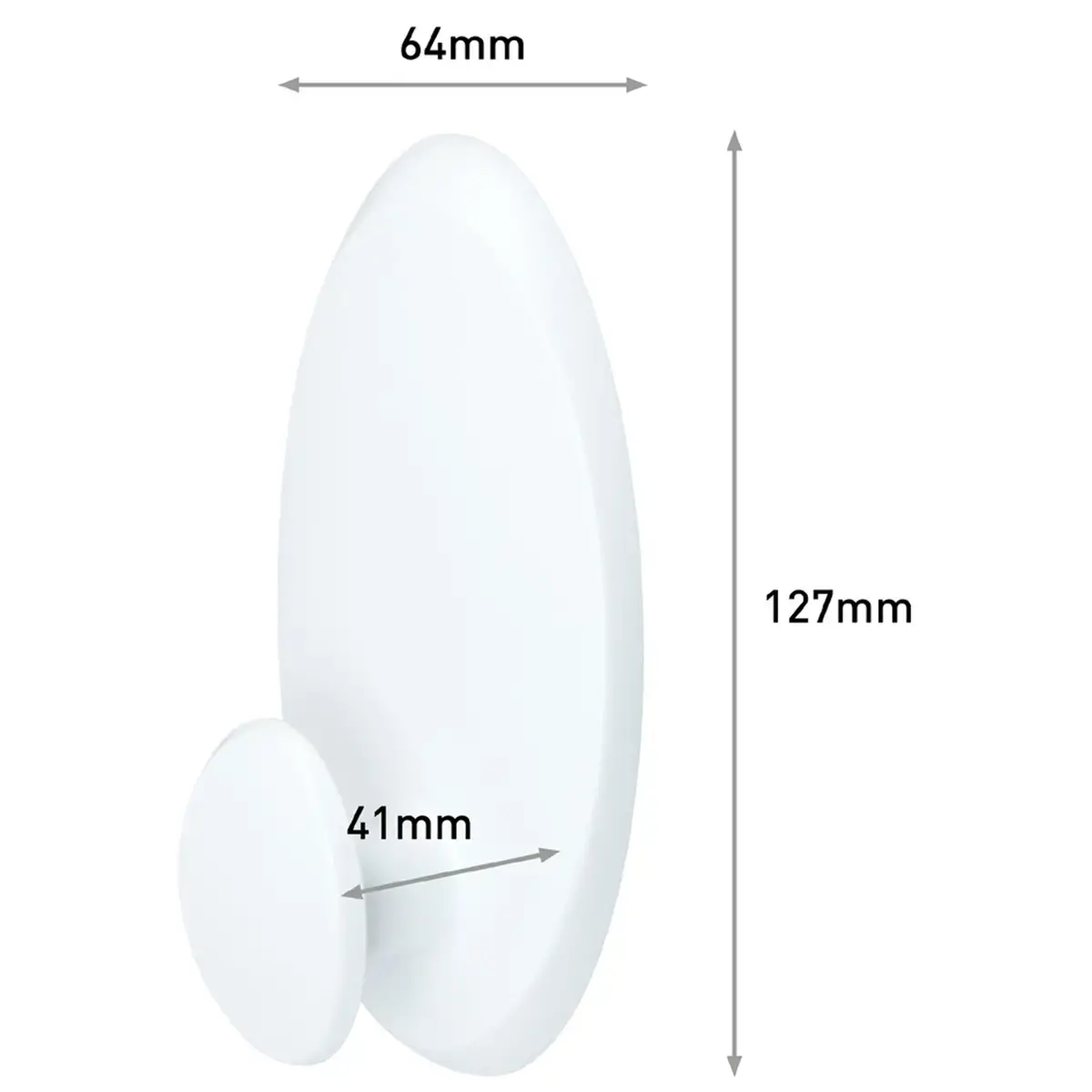 Crochet pour vêtement, plastique taille XL blanc - Command