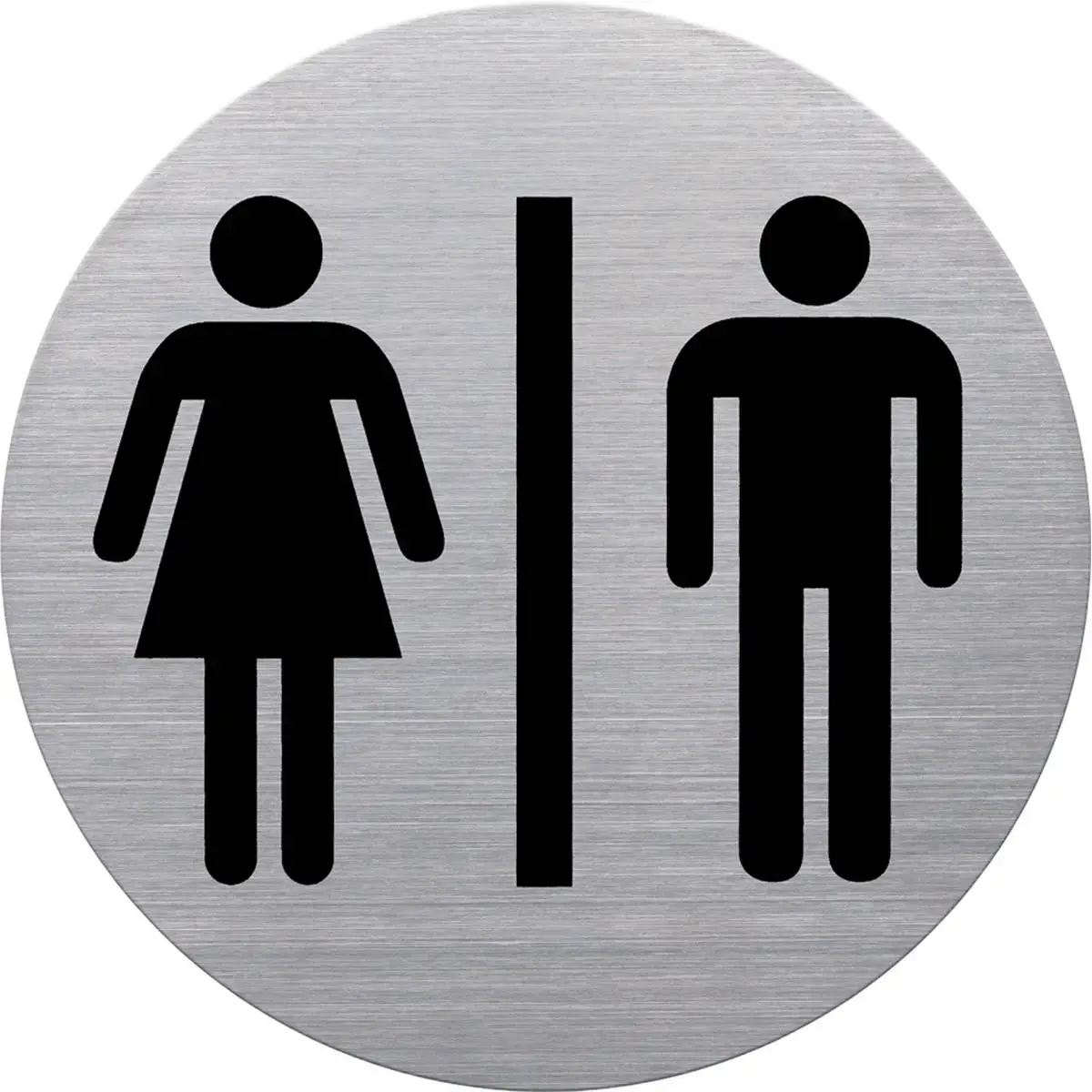 Pictogramme 'the badge' WC-Hommes, rond, argent - Helit