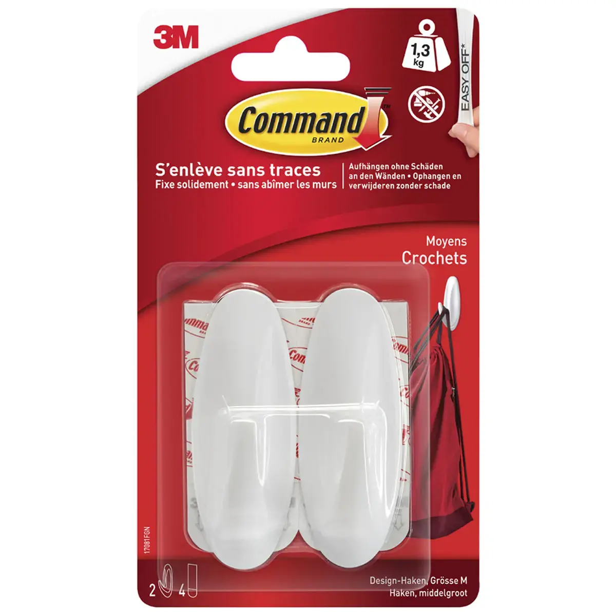Crochet design, plastique, taille: M, blanc - Command 