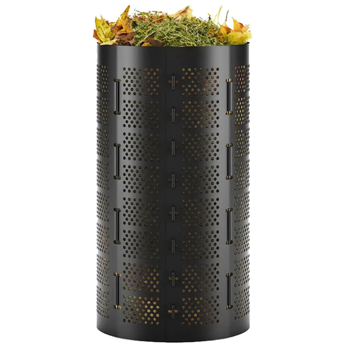 Poubelle à compost, 180 litres, en HDPE, noir - Bradas