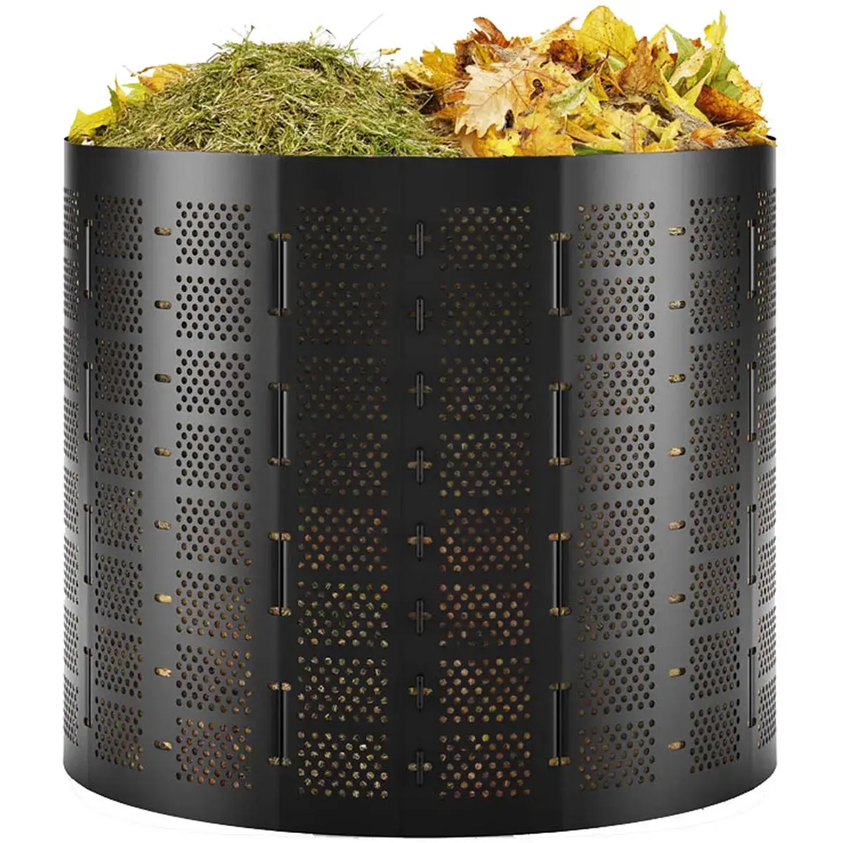 Poubelle à compost, 400 litres, en HDPE, noir - Bradas
