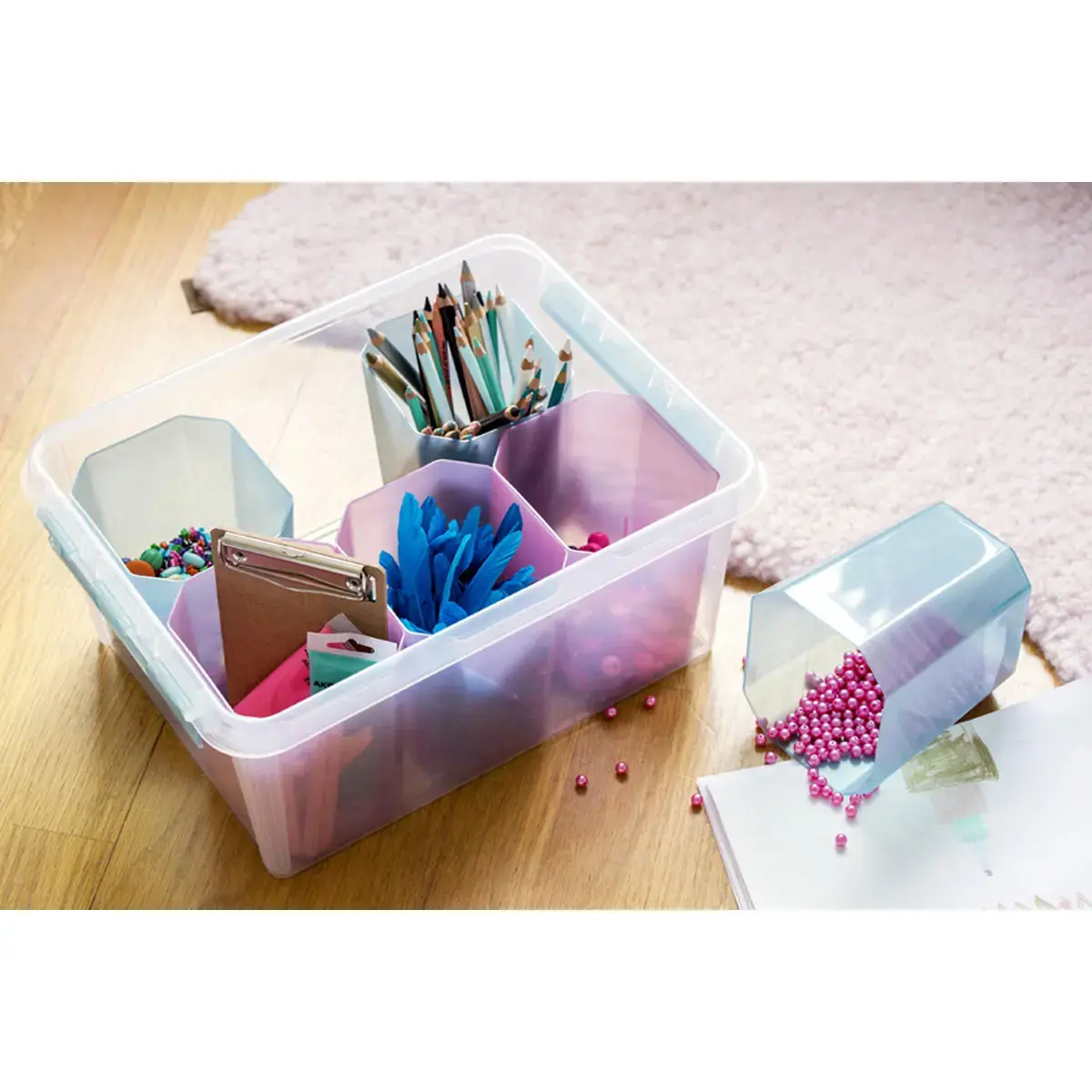 Boîte de rangement COLOUR 14 L, avec insert - Smartstore