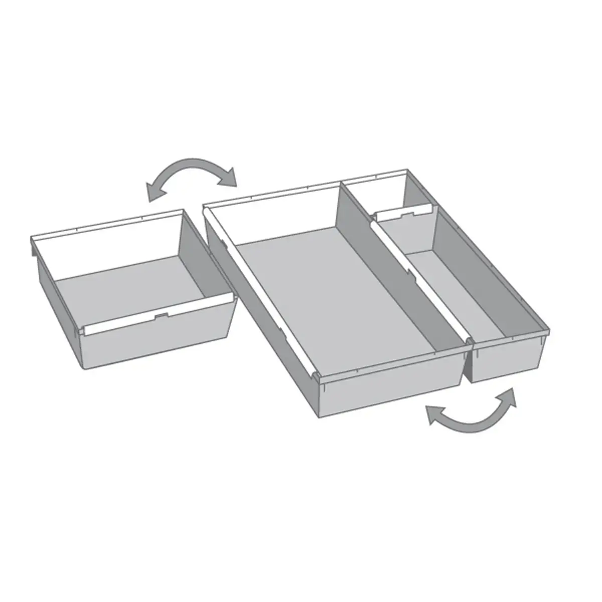 Compartiment pour tiroir, (L)80 x (P)380 x (H)50 mm - Keeeper