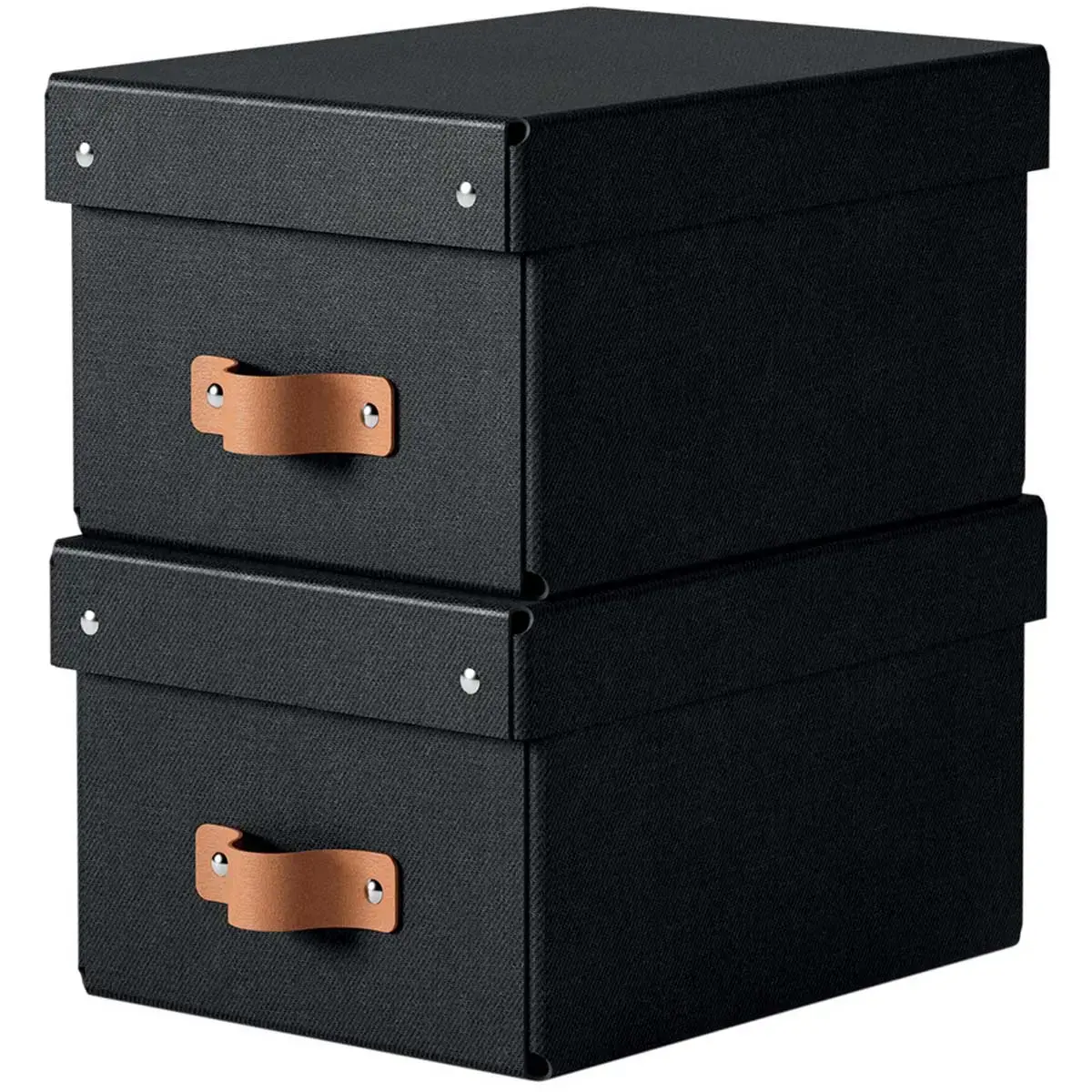 Boîte de rangement Puro, carton, 7 L, set de 2, noir - Leitz