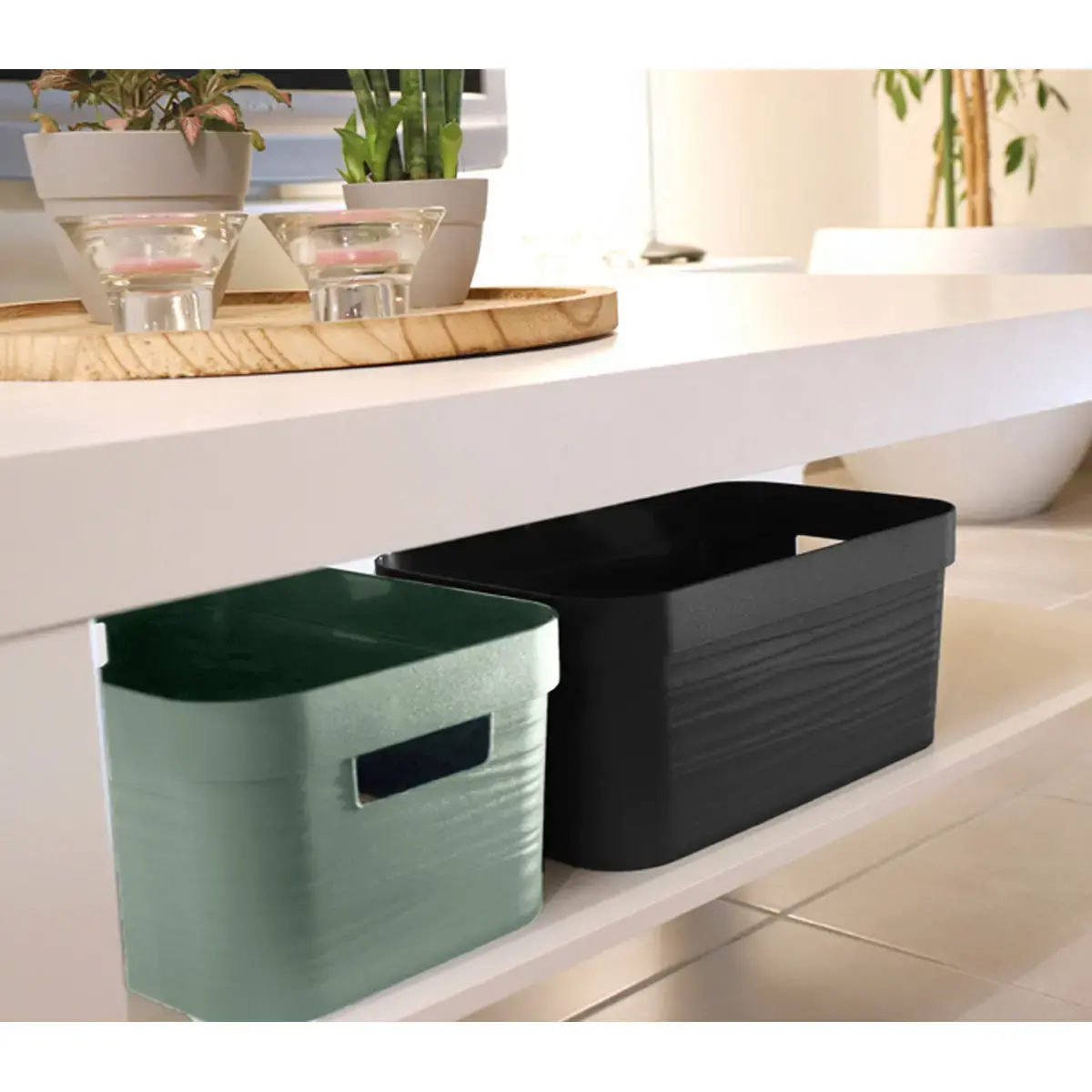 Boîte de rangement STONE, 12 litres, PP, blanc - Eda Fontaine