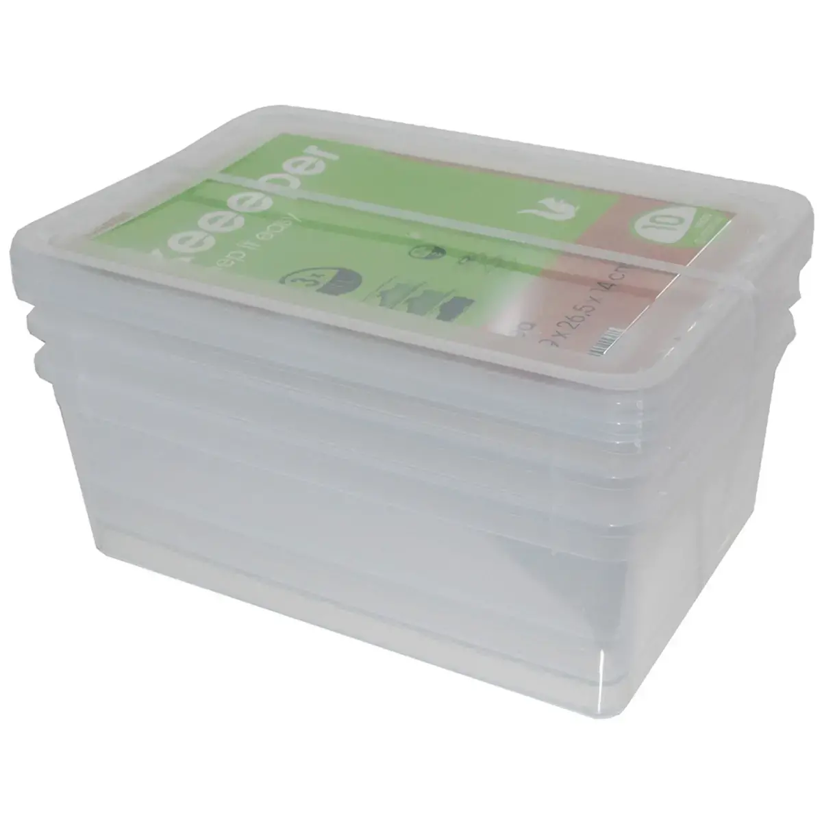 Set de rangement 'bea', 3x 18 litres, PP, couvercle - Keeeper 
