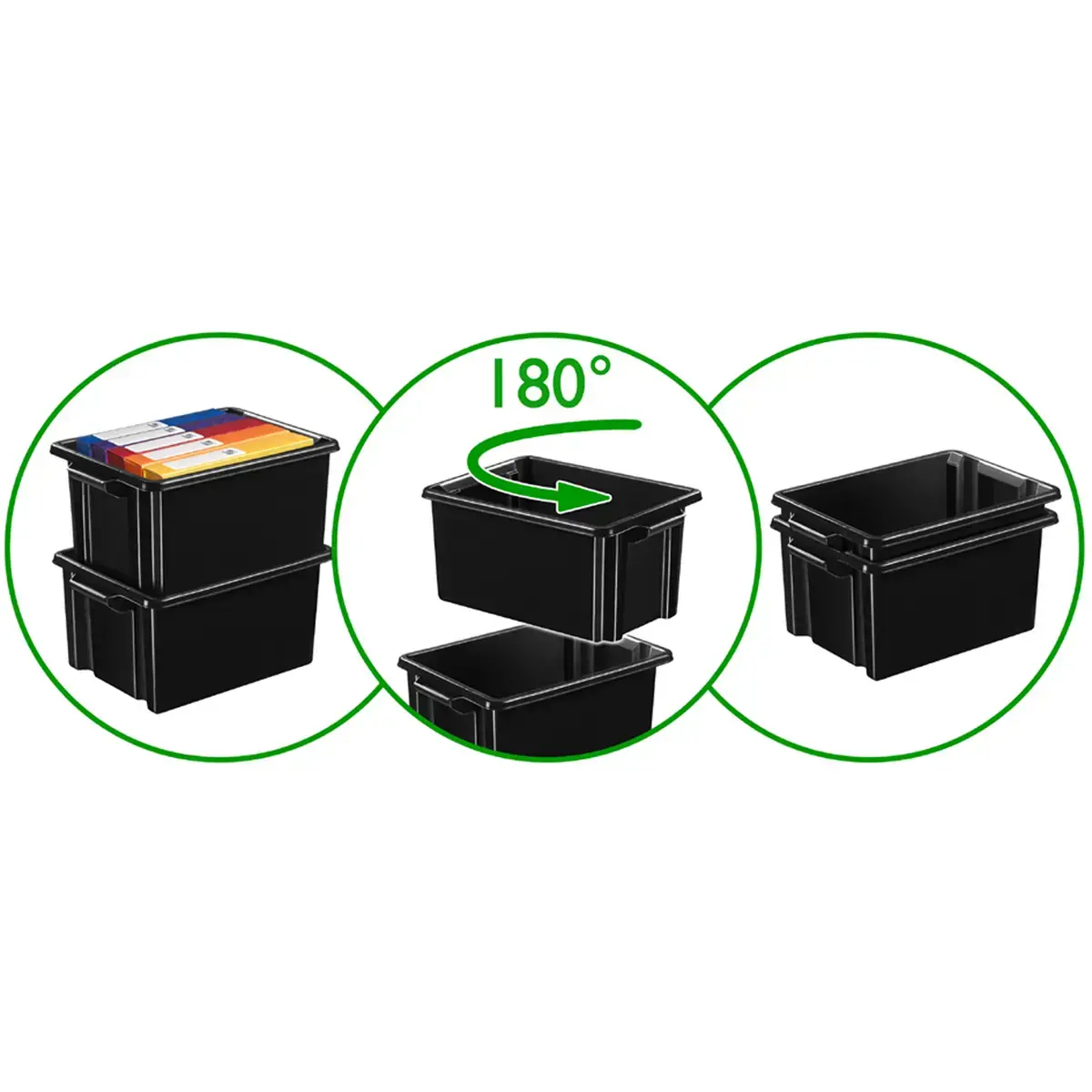 Bac de rangement Maxi strata, 32 litres, noir - Cep