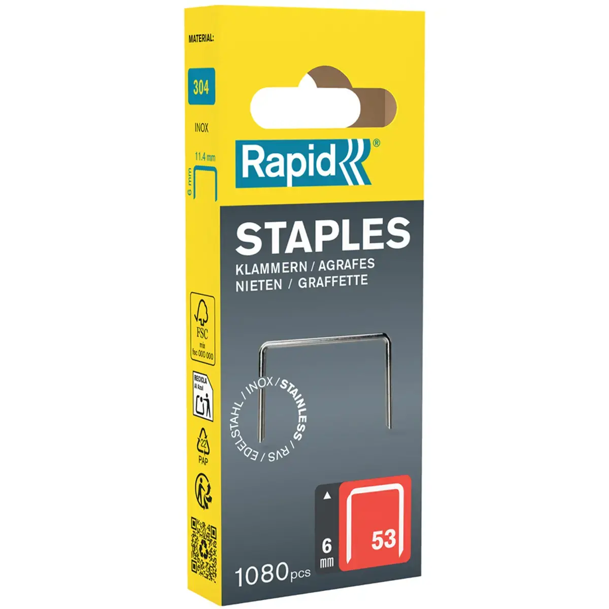 Agrafes fil fin n53, 6 mm, petit paquet - Rapid Tools
