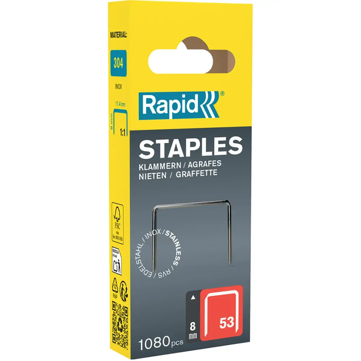 Agrafes fil fin n53, 6 mm, petit paquet - Rapid Tools