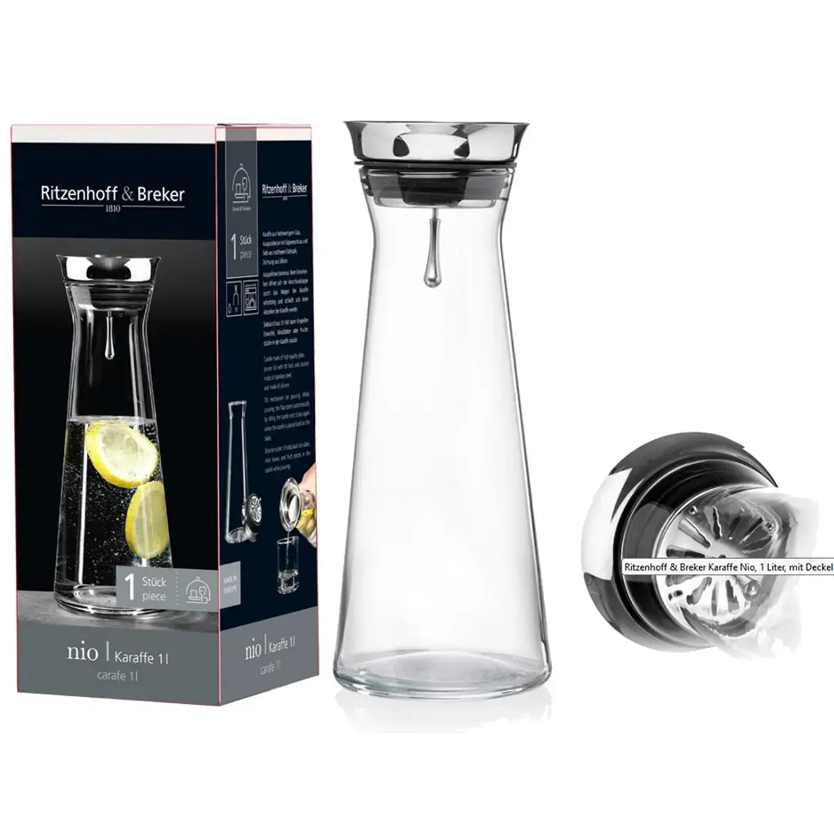 Carafe en verre NIO, 1 litre - Ritzenhoff & Breker 