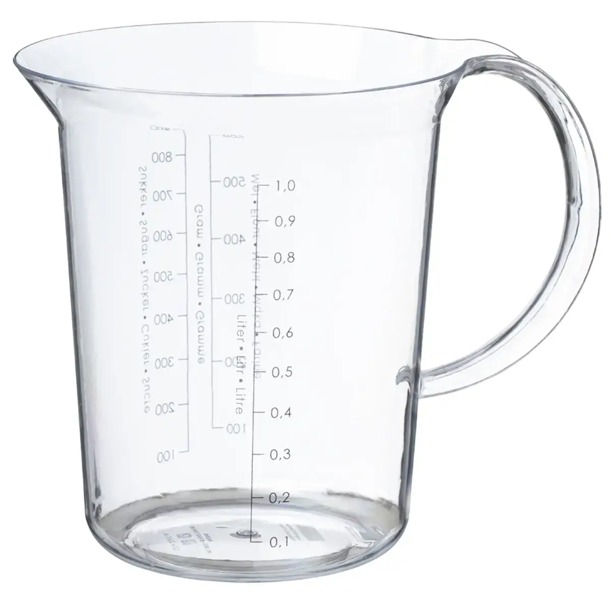 Pichet mesureur 'Palermo', 1 litre, transparent - Plast Team