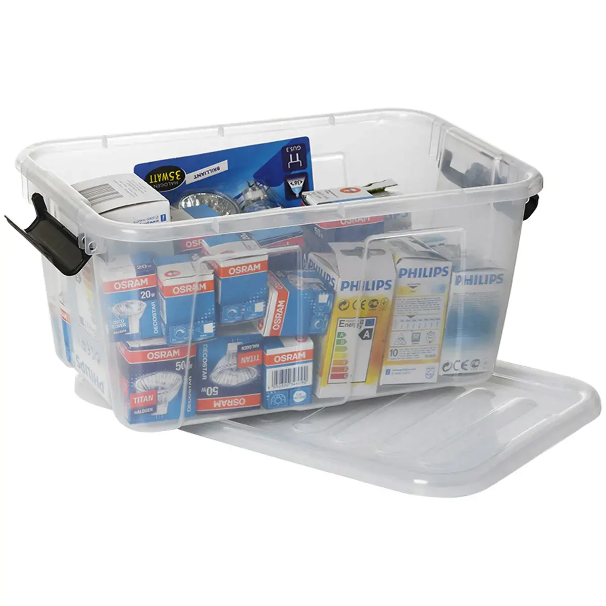 Bo&icirc;te de rangement HOME BOX, 8 L, gris translucide - Plast Team 