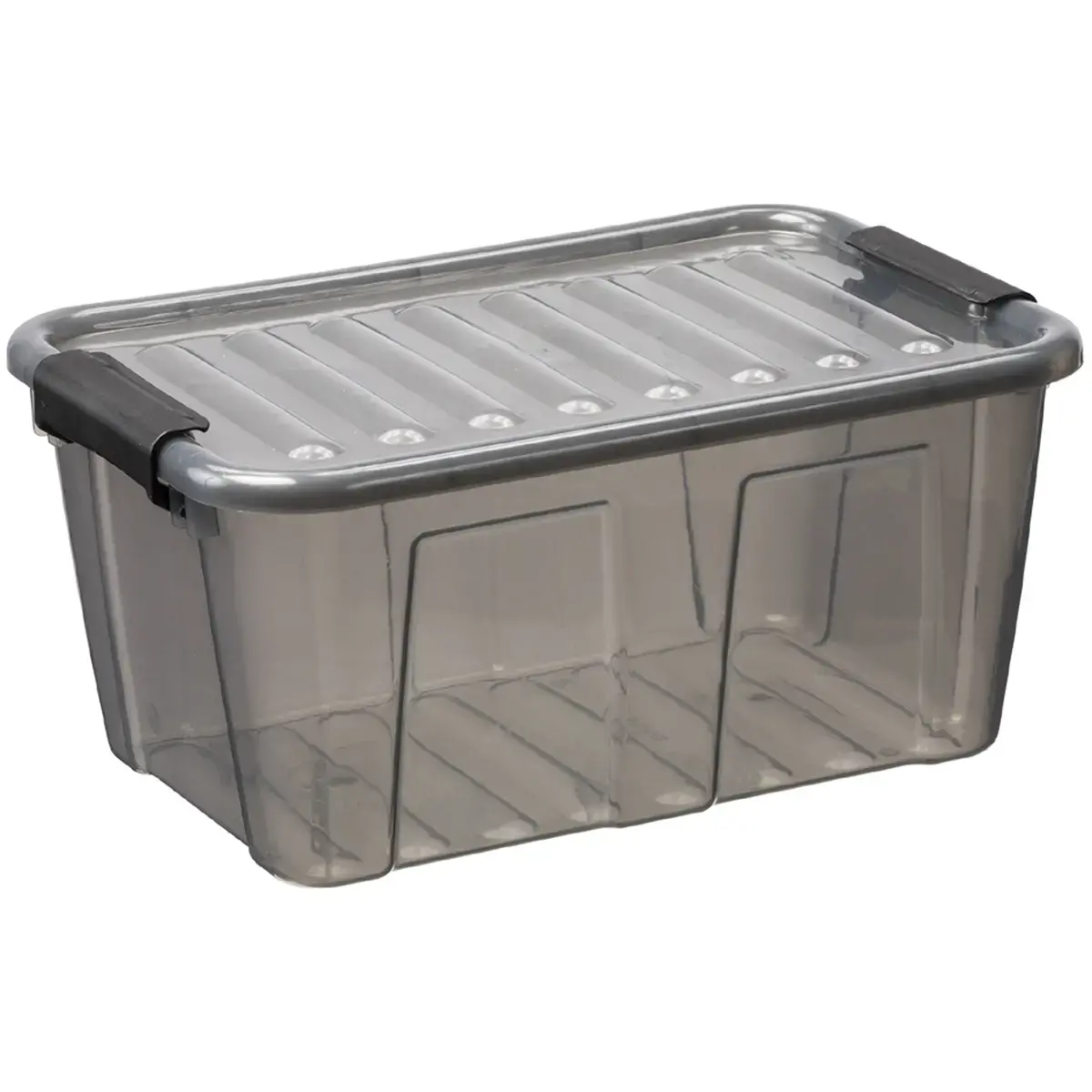 Bo&icirc;te de rangement HOME BOX, 8 L, gris translucide - Plast Team 