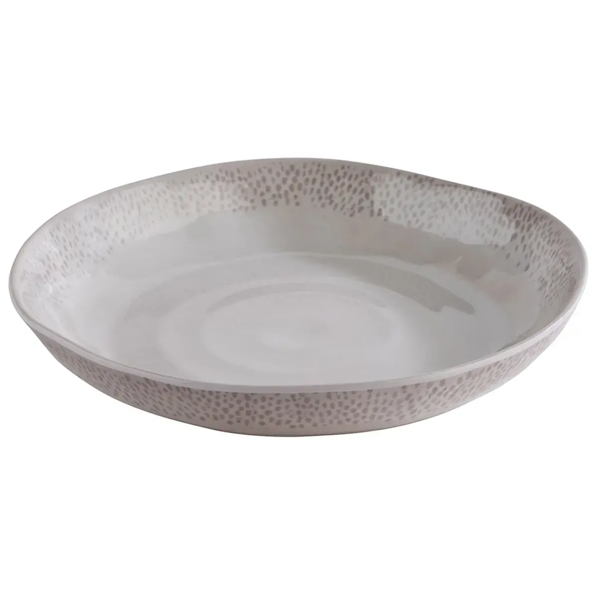 Assiette FOOTMARK, diamètre 210 mm, blanc/gris - APS