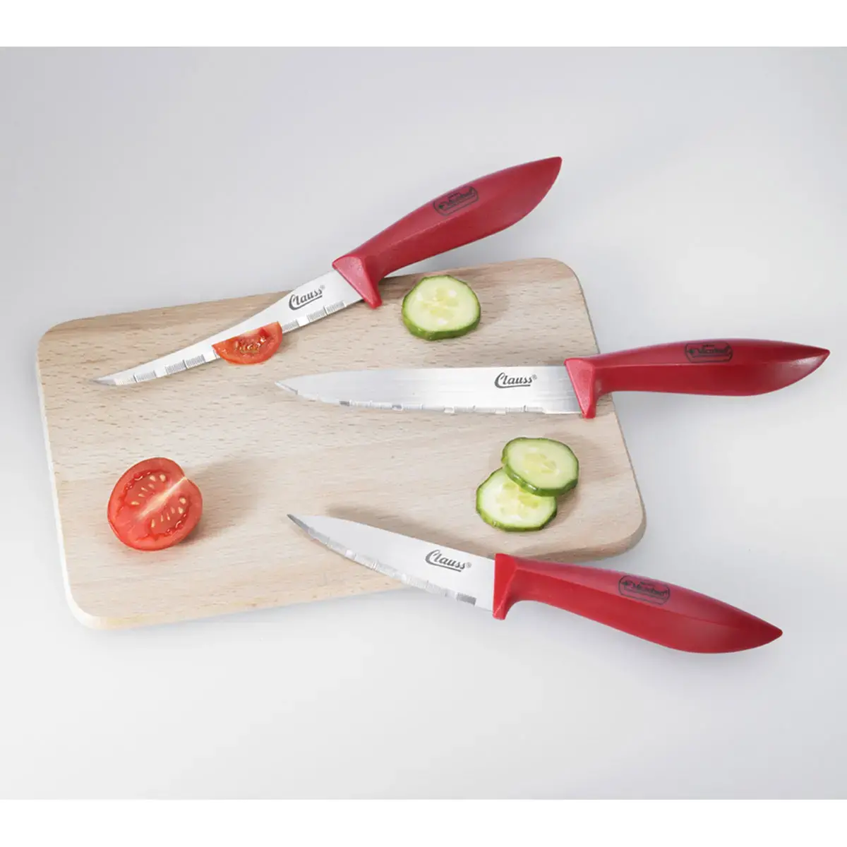 3 couteaux, rouge - Clauss 